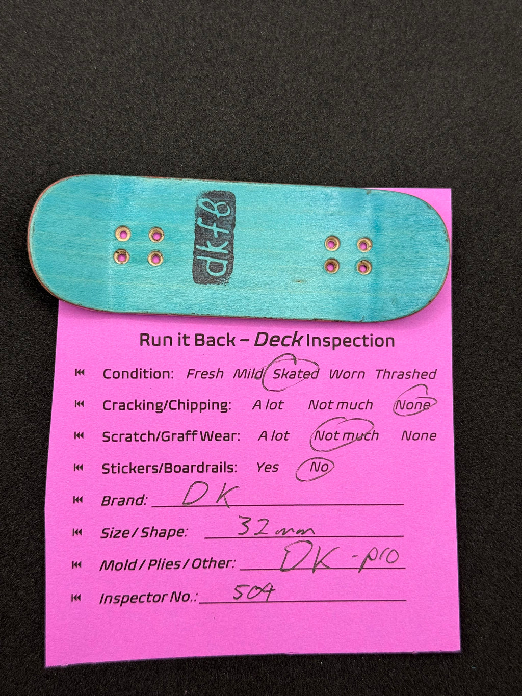 DK Pro 32mm Fingerboard Deck – Skated