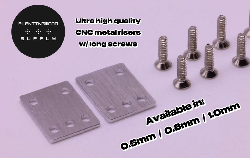 Plantingwood Supply - Premium Metal Riser Pads - 0.5mm / 0.8mm / 1.0mm