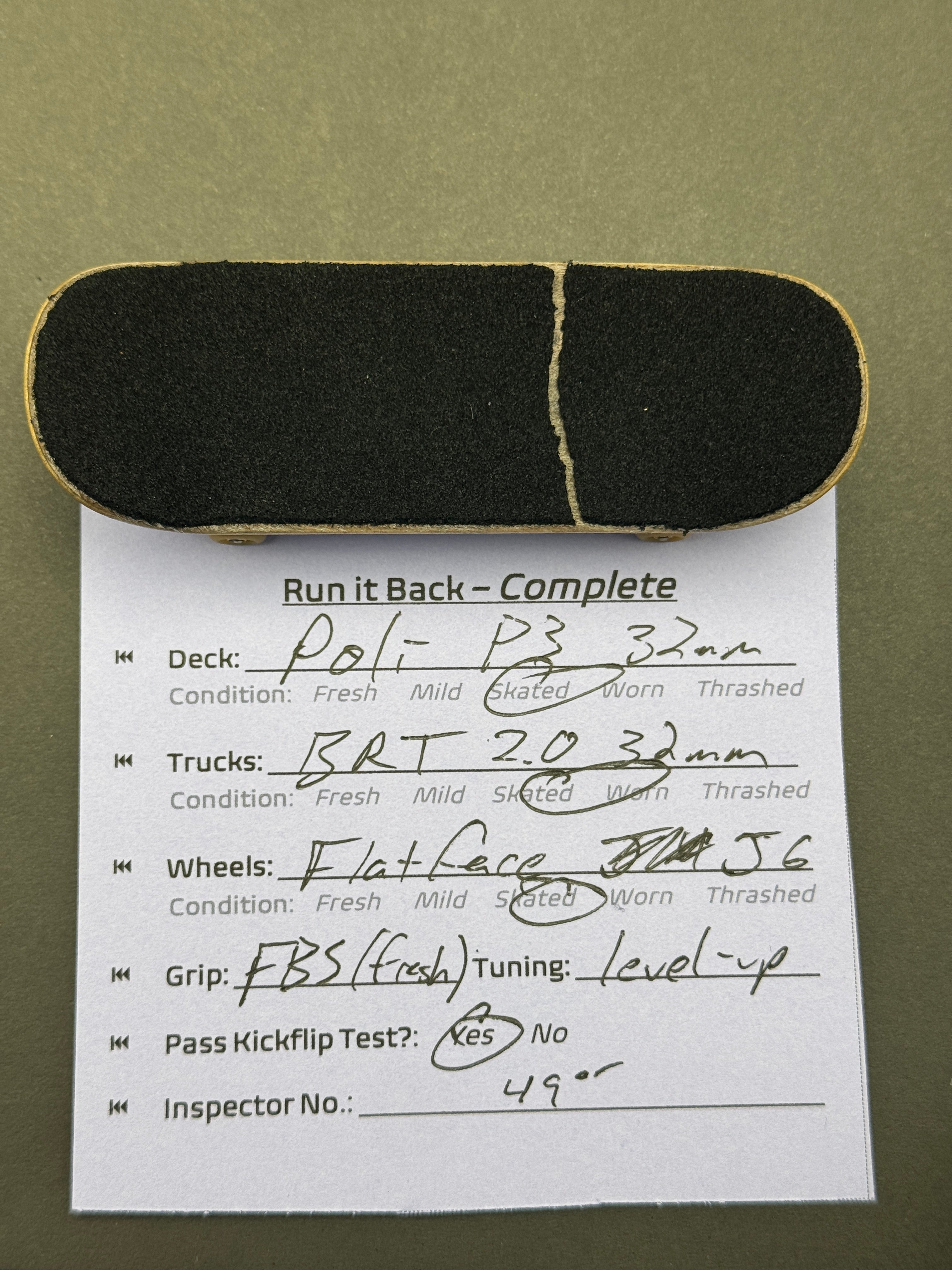 Poli P3 32mm / BRT 2.0 32mm / Flatface J6 - Skated Complete