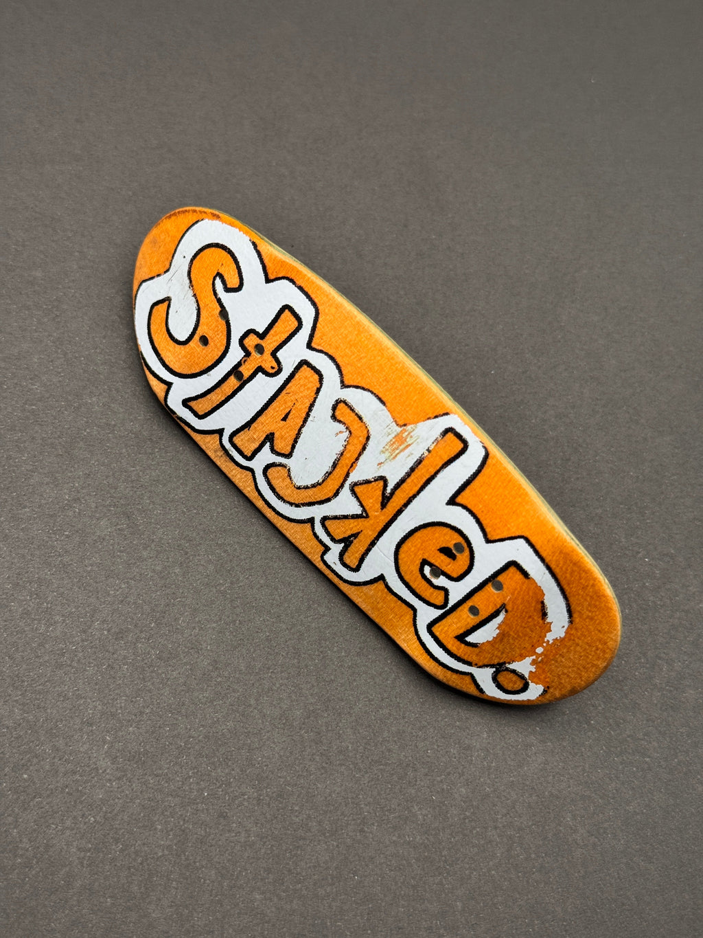 Stacked 34mm Football Fingerboard Deck - Skated (I5)