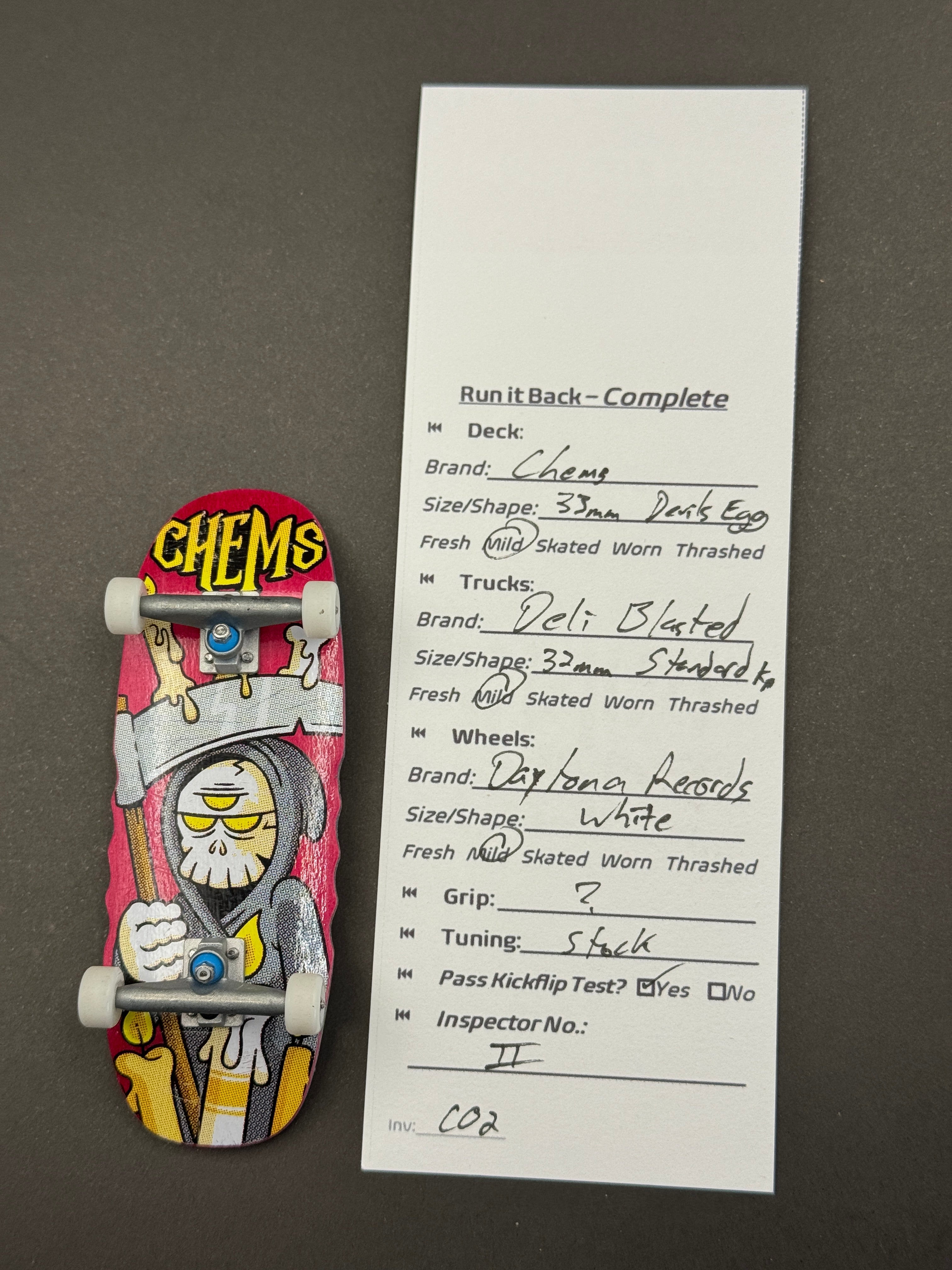 Run it Back Complete — Chems 33mm Devil Egg  / Deli 32mm Blasted / Daytona Records