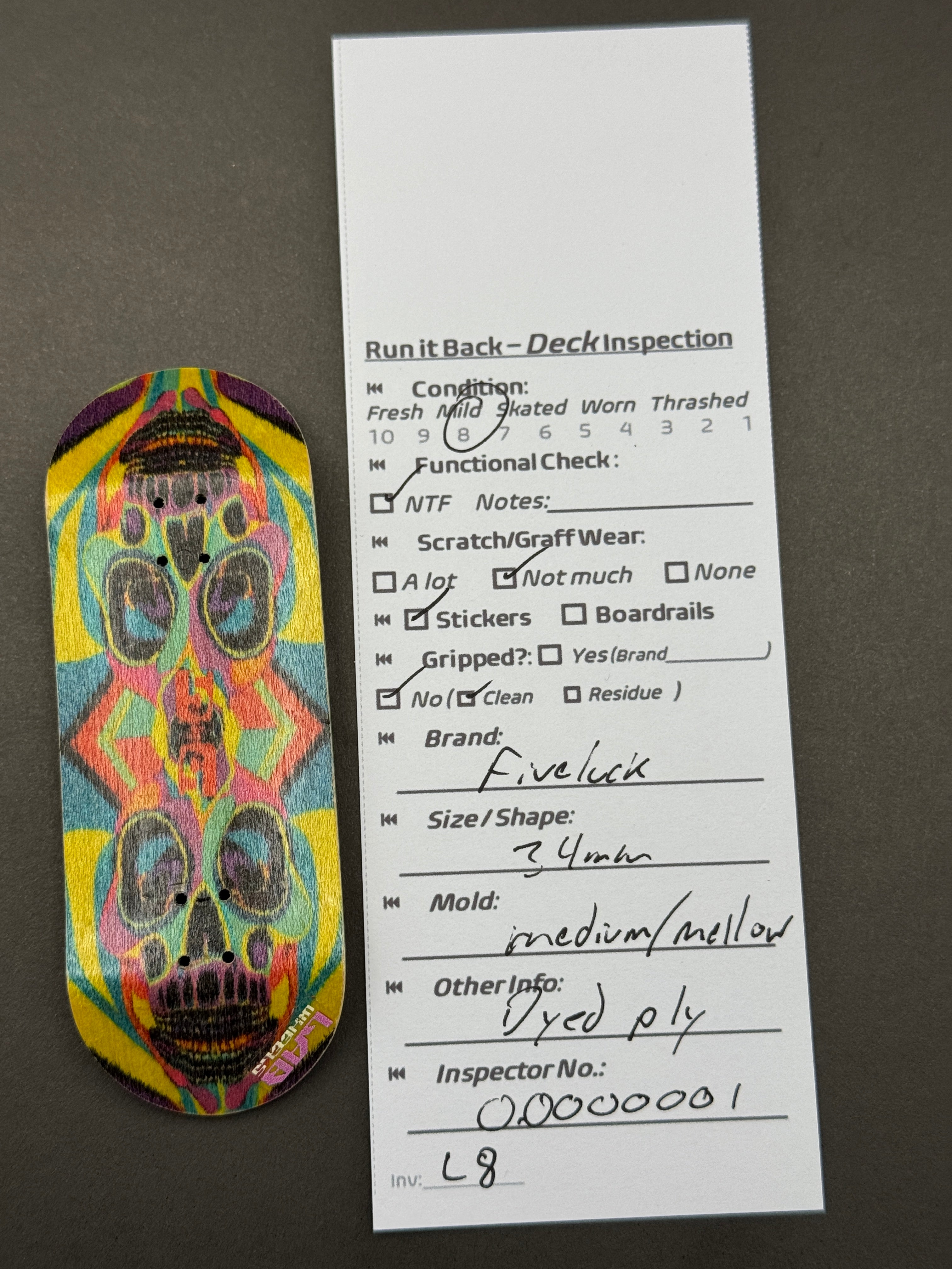 Fiveluck 34mm Medium/Mellow - inspection card