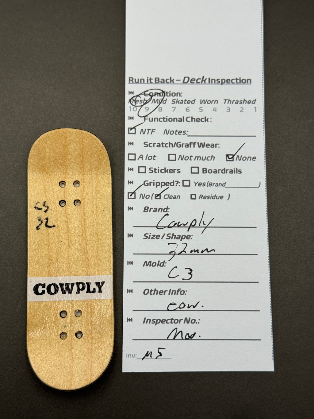 Cowply 32mm C3 - inspection card