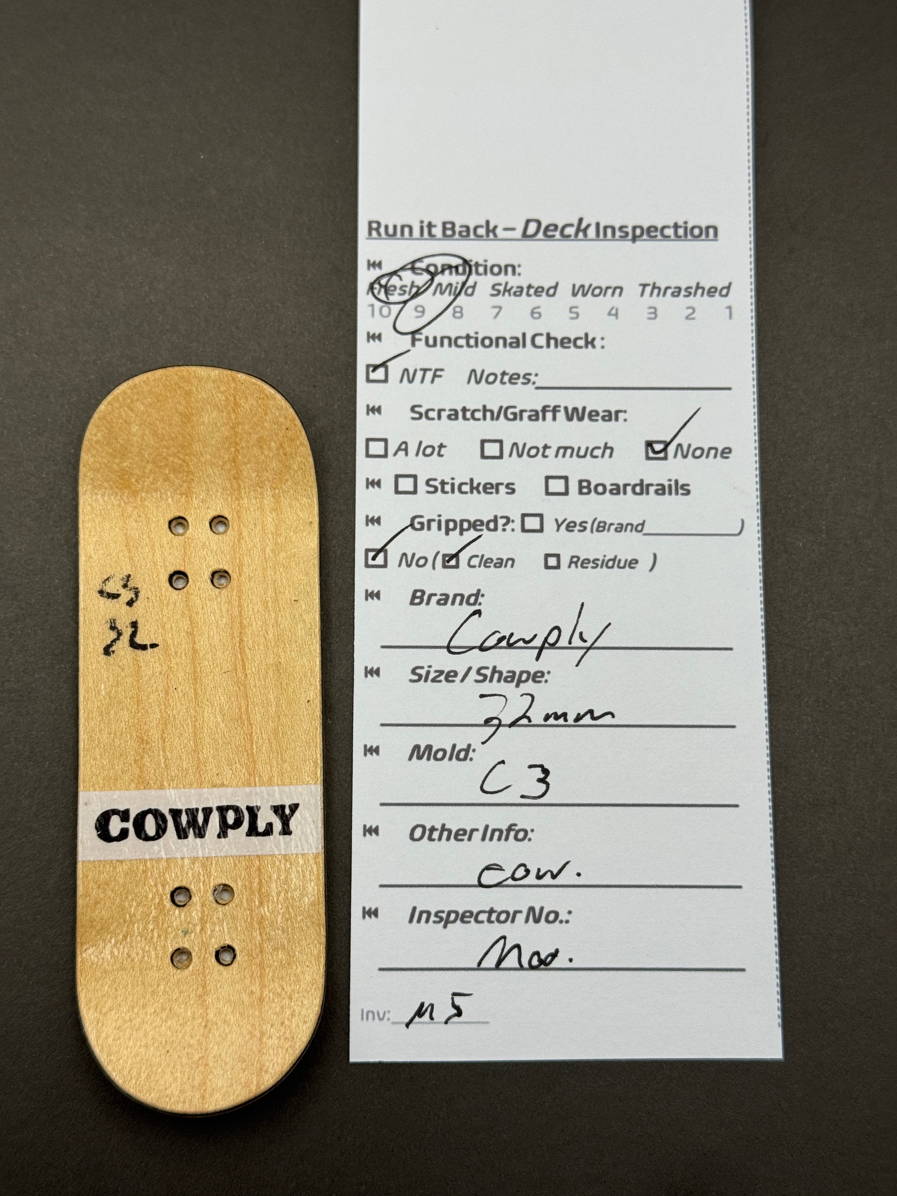 Cowply 32mm C3 - inspection card