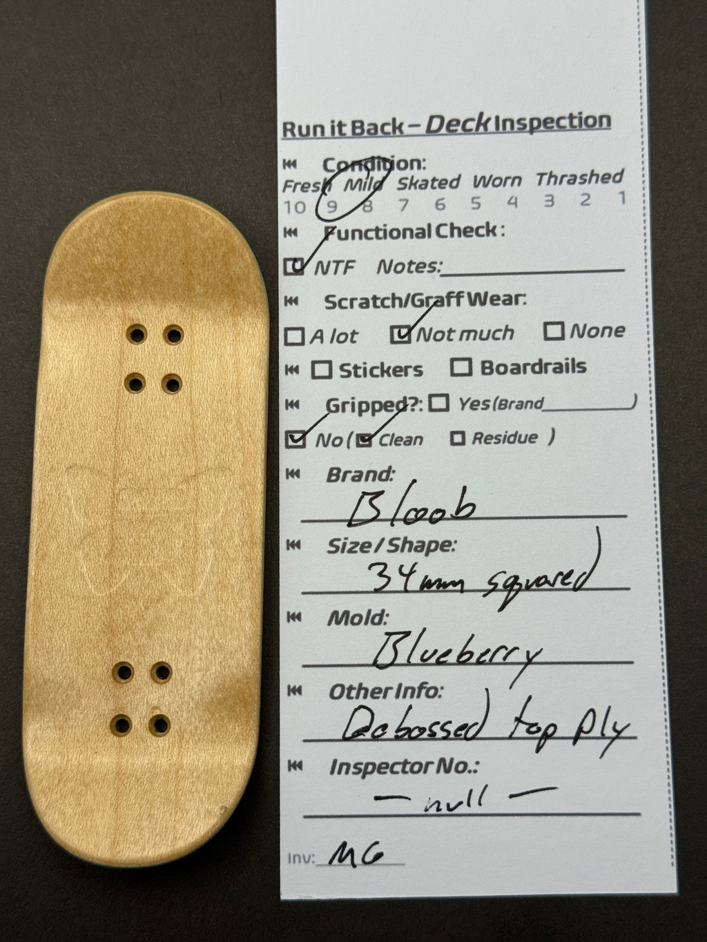 Bloob 34mm Squared Blueberry - inspection card