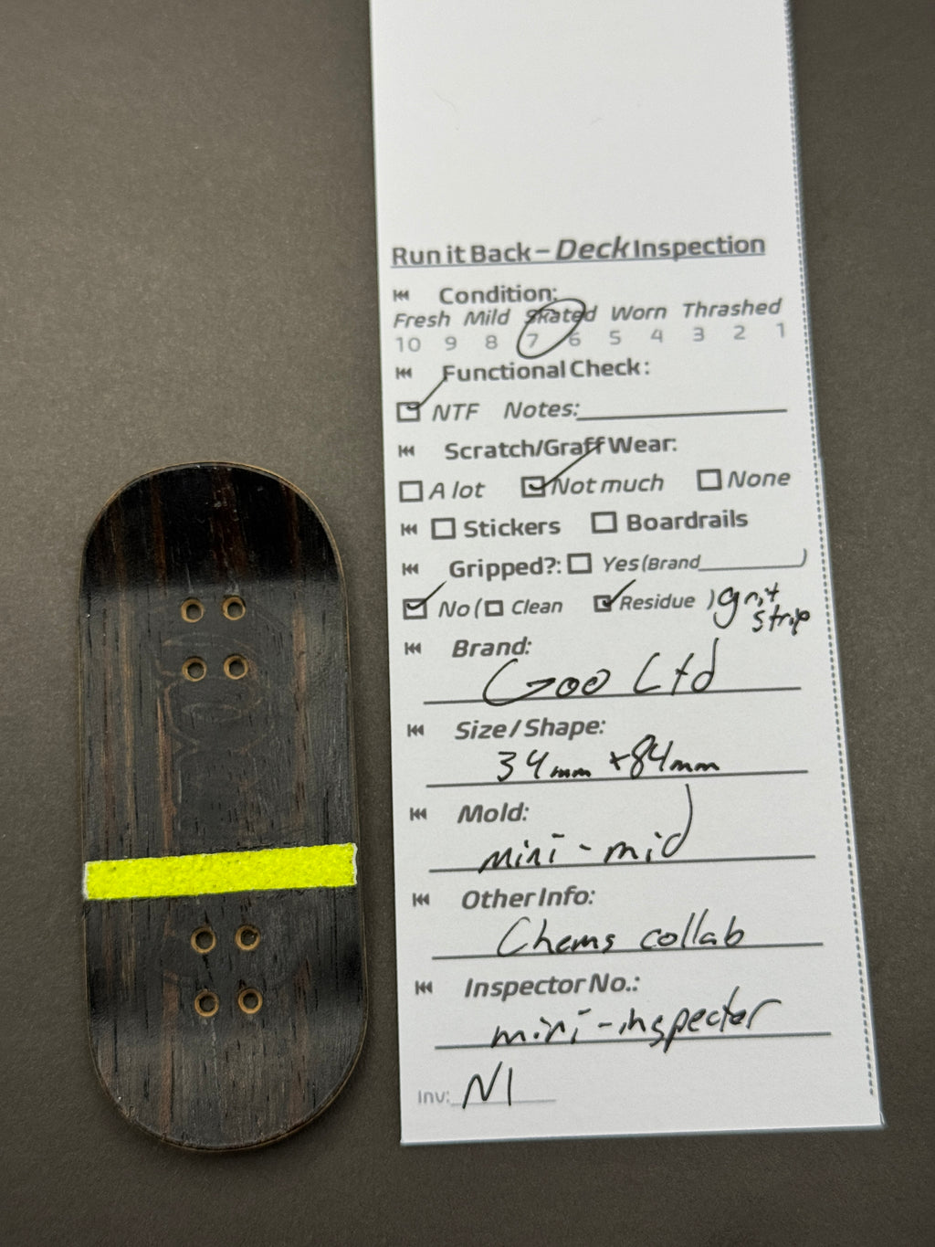 Czoo Ltd. 34mm x84mm Mini-Mid - inspection card
