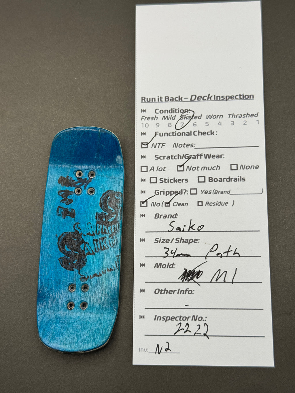 Saiko 34mm Path M1 - inspection card