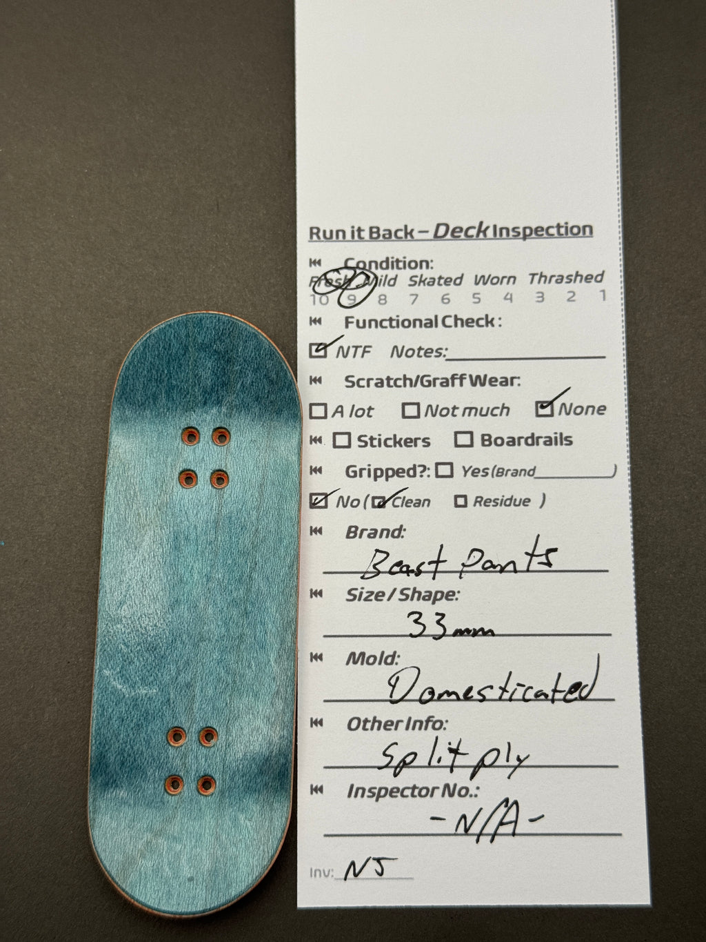 Beastpants 33mm Domesticated - inspection card