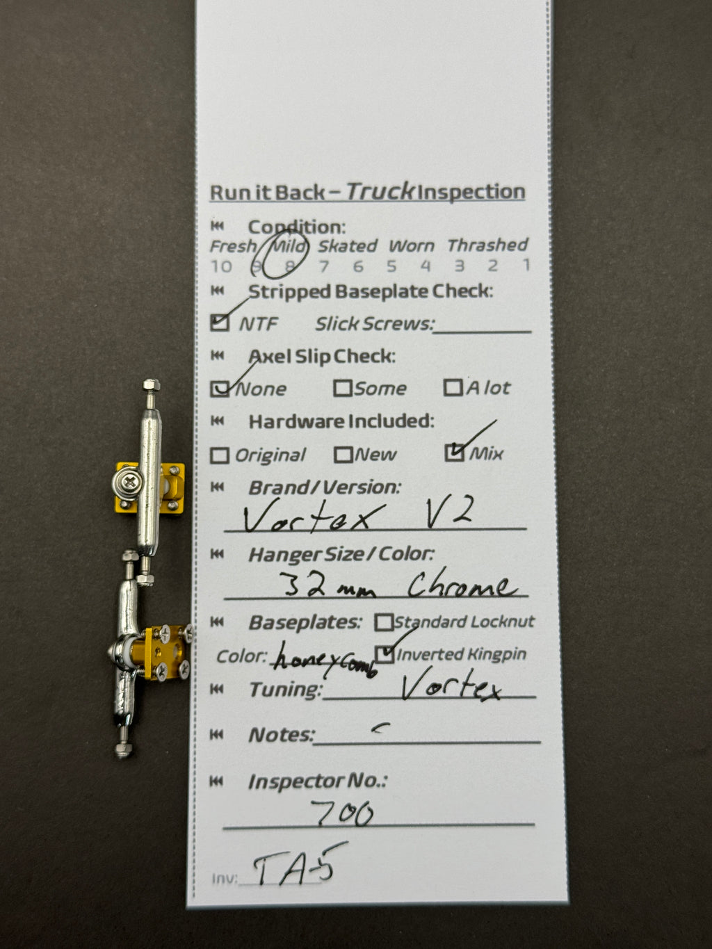 Vortex V2 32mm Chrome / Honeycomb – Mild – Inspection Card