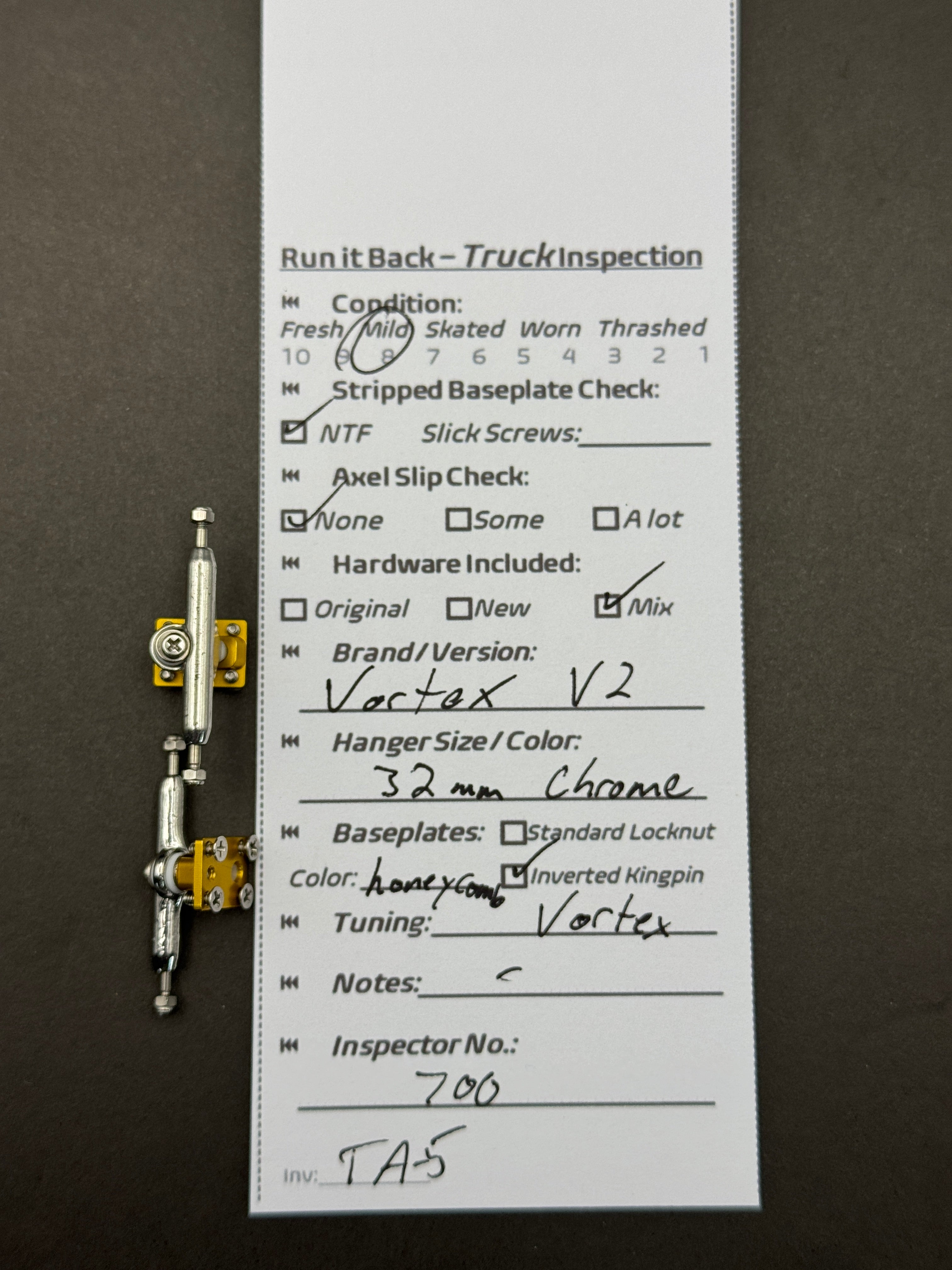 Vortex V2 32mm Chrome / Honeycomb – Mild – Inspection Card