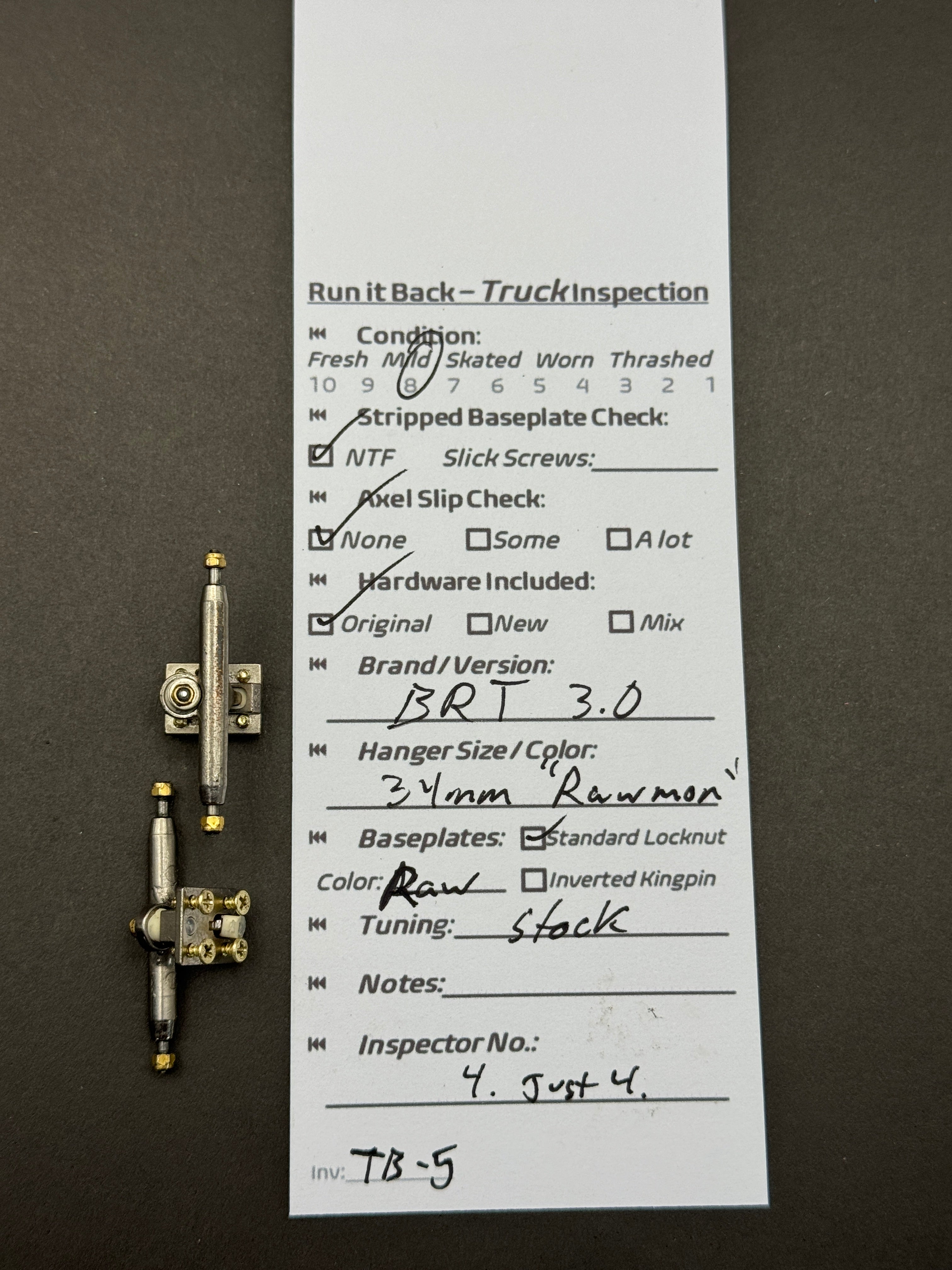 BRT 3.0 34mm Rawmon – Mild – Inspection Card