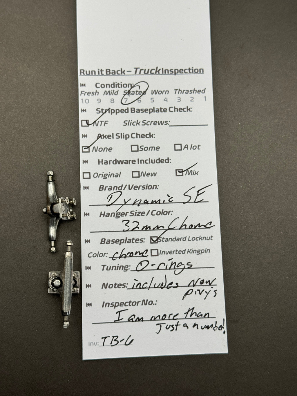 Dynamic SE 32mm Chrome – Skated – Inspection Card