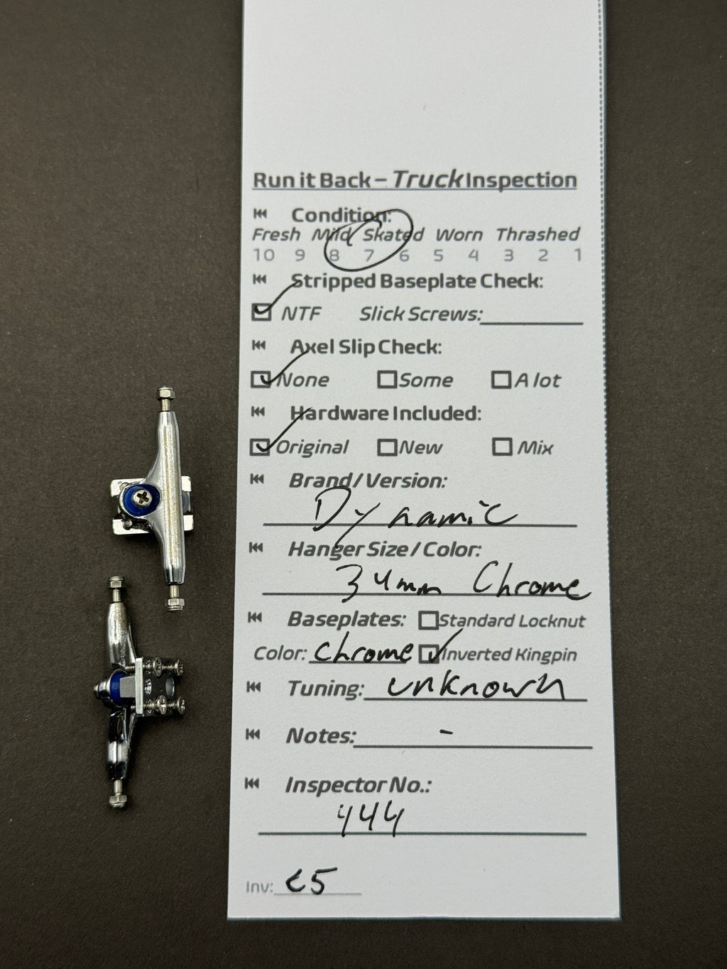 Dynamic 34mm Chrome – Skated – Inspection Card