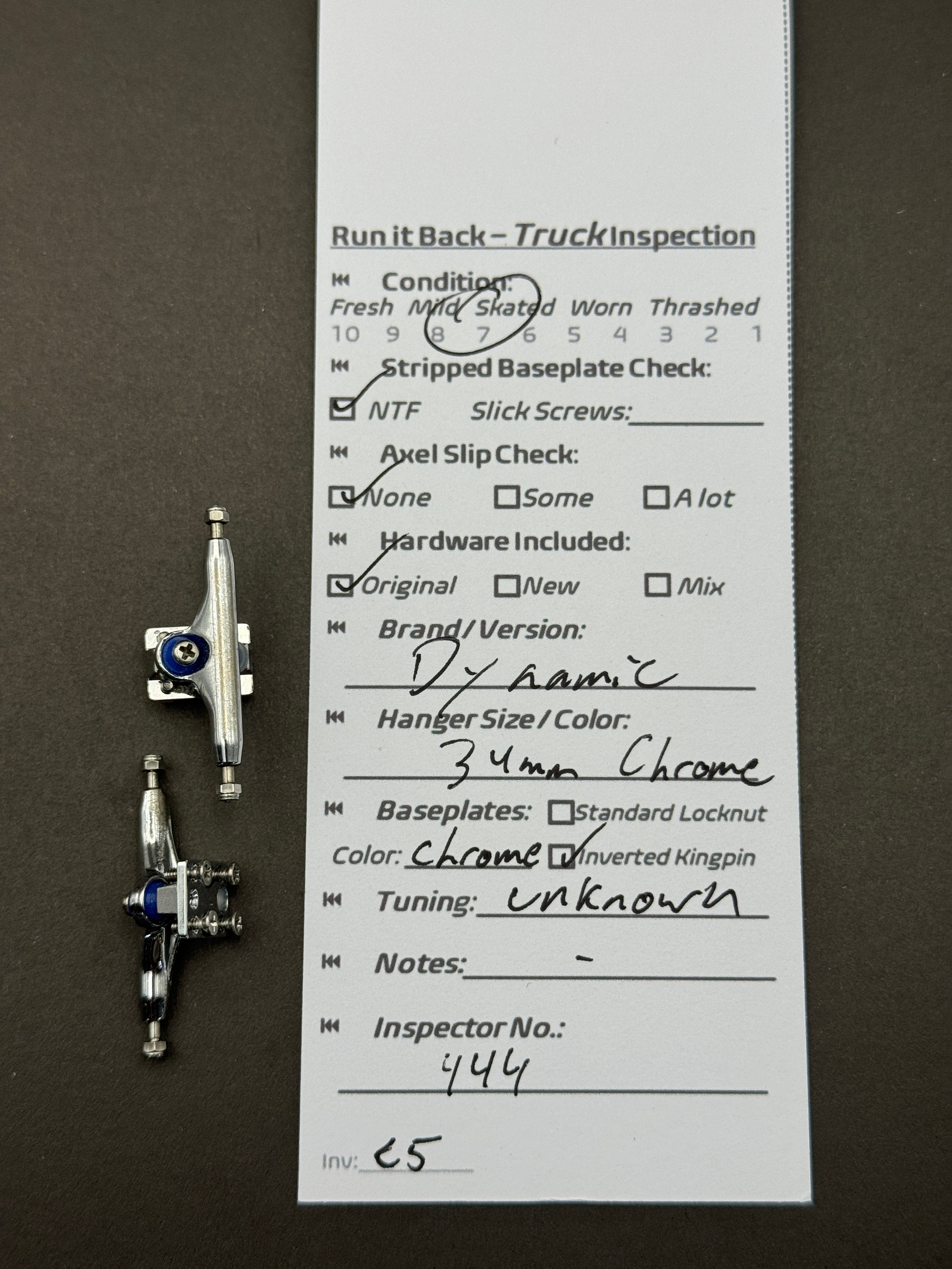 Dynamic 34mm Chrome – Skated – Inspection Card