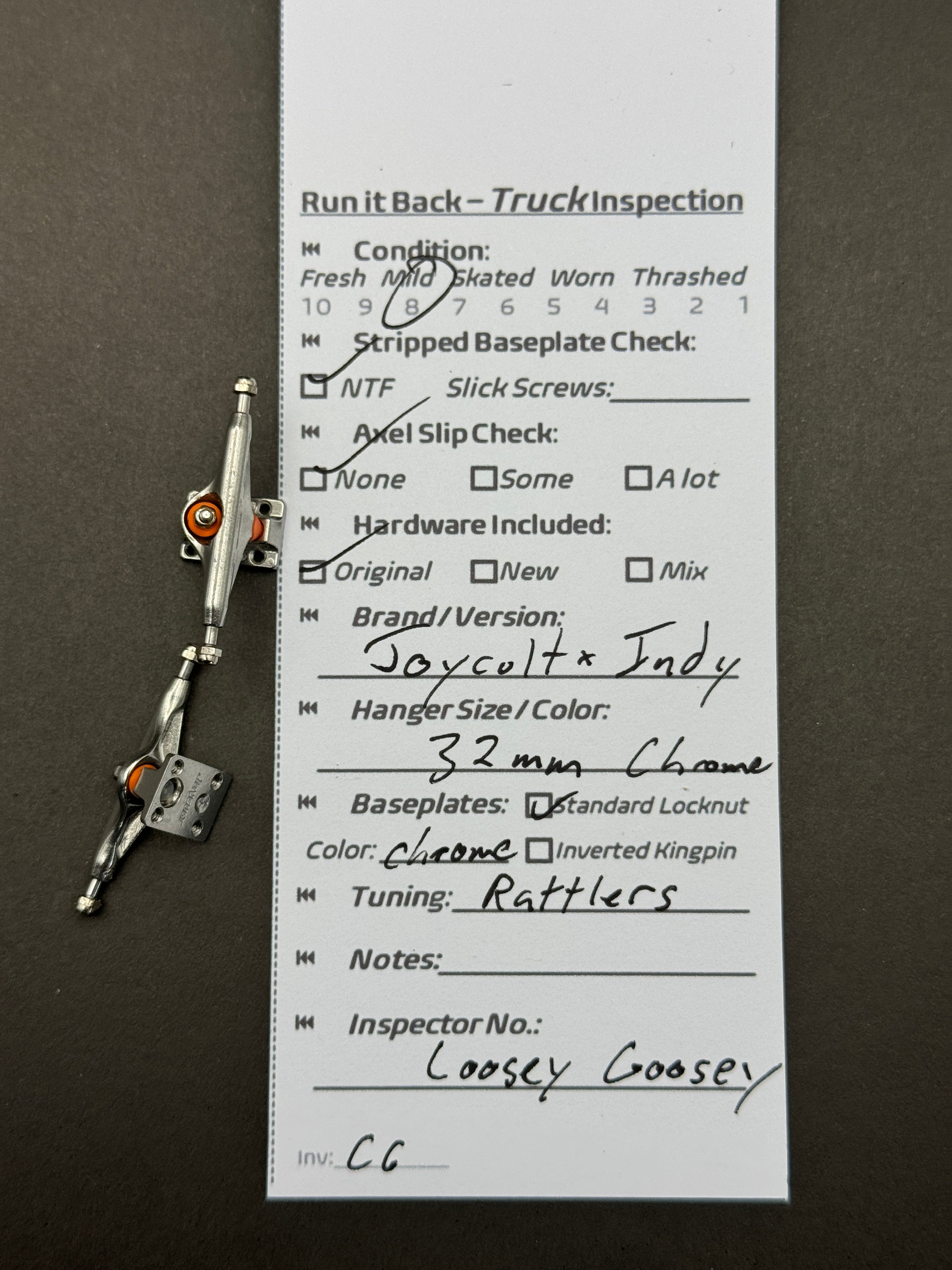 Joycult x Indy 32mm Chrome – Mild – Inspection Card