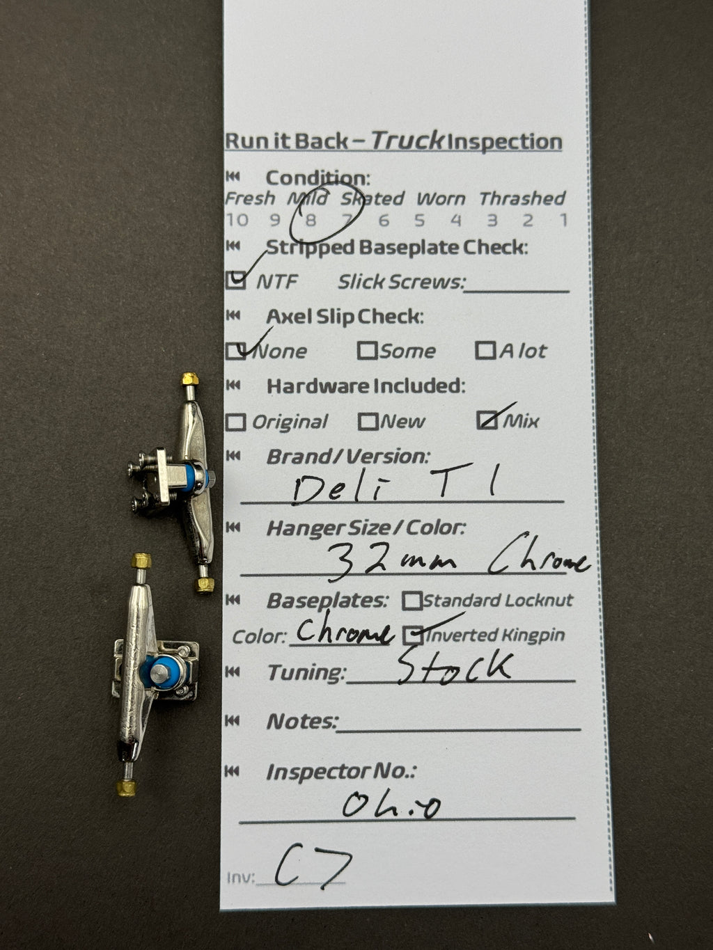 Deli T1 32mm Chrome – Mild – Inspection Card