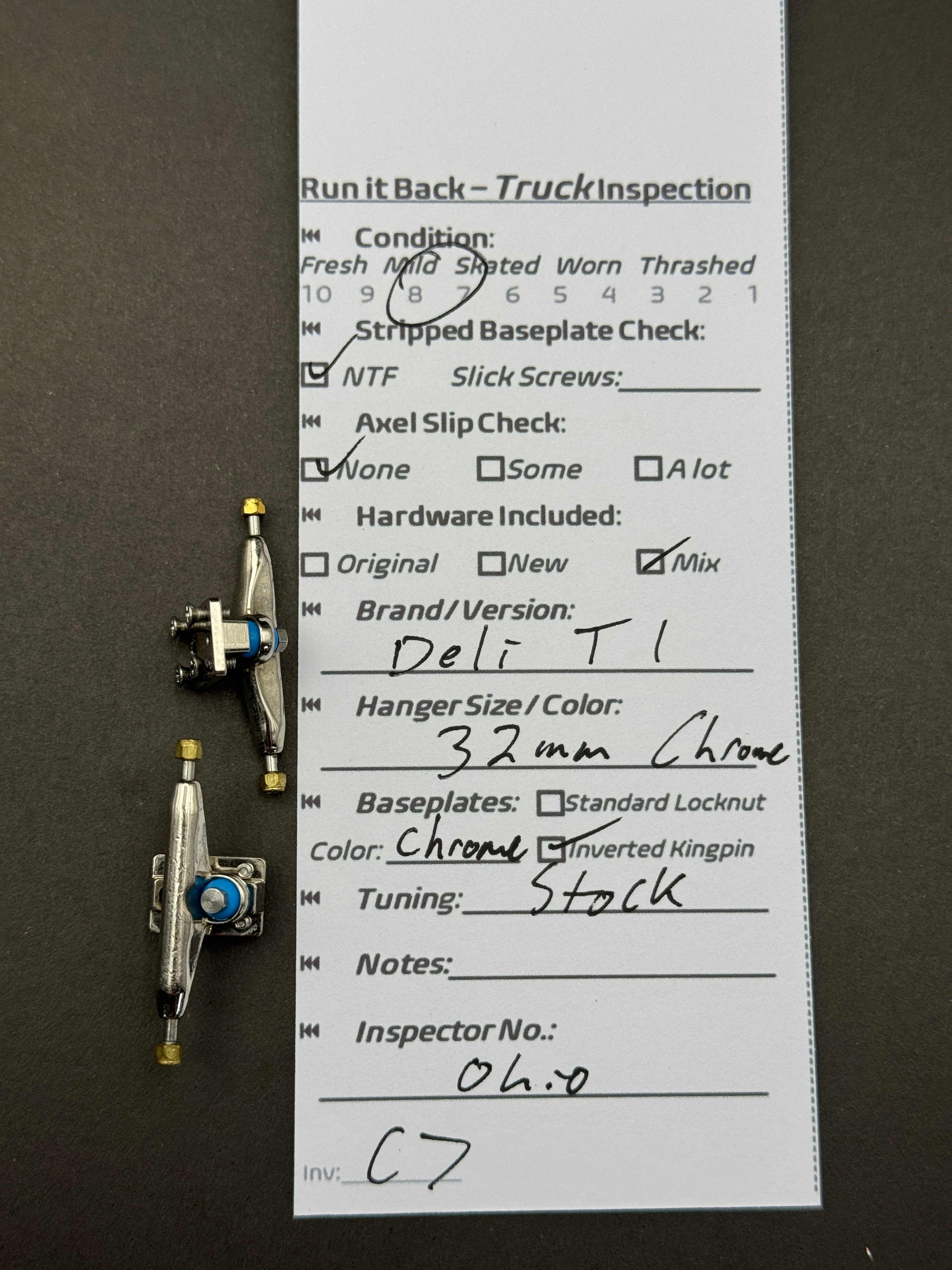 Deli T1 32mm Chrome – Mild – Inspection Card