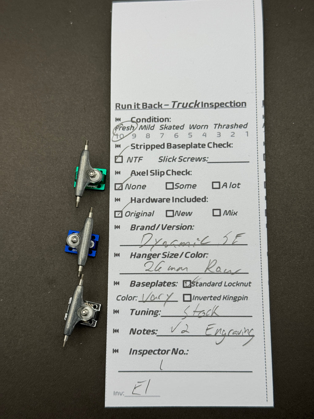 Dynamic SE 26mm Raw – Fresh – Inspection Card