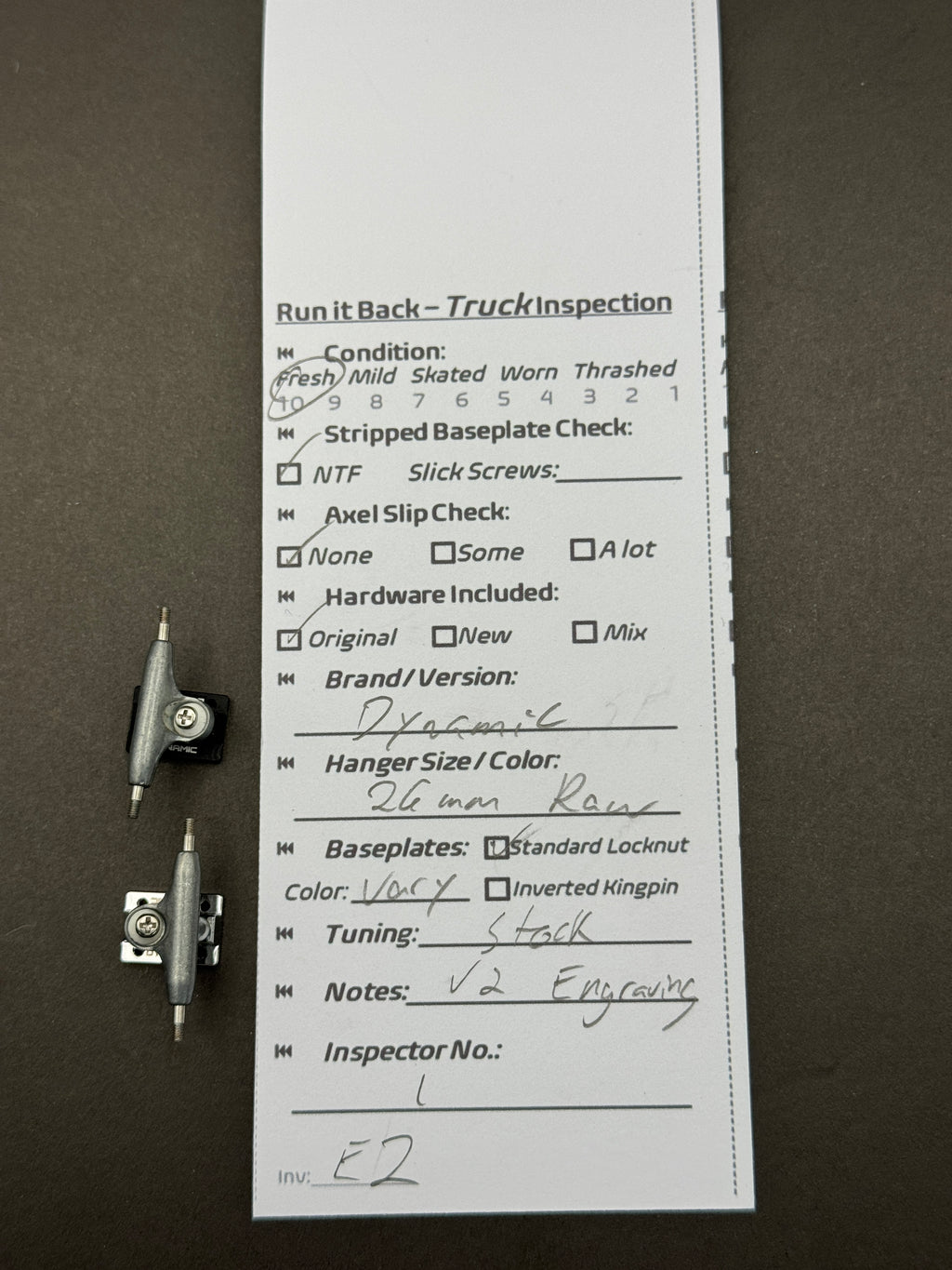 Dynamic 26mm Raw – Fresh – Inspection Card
