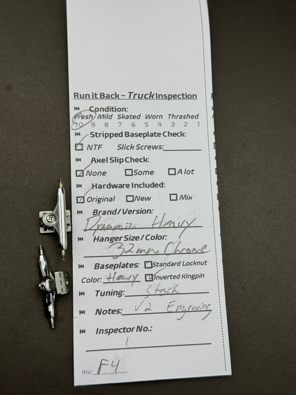 Dynamic Heavy 32mm Chrome – Fresh – Inspection Card