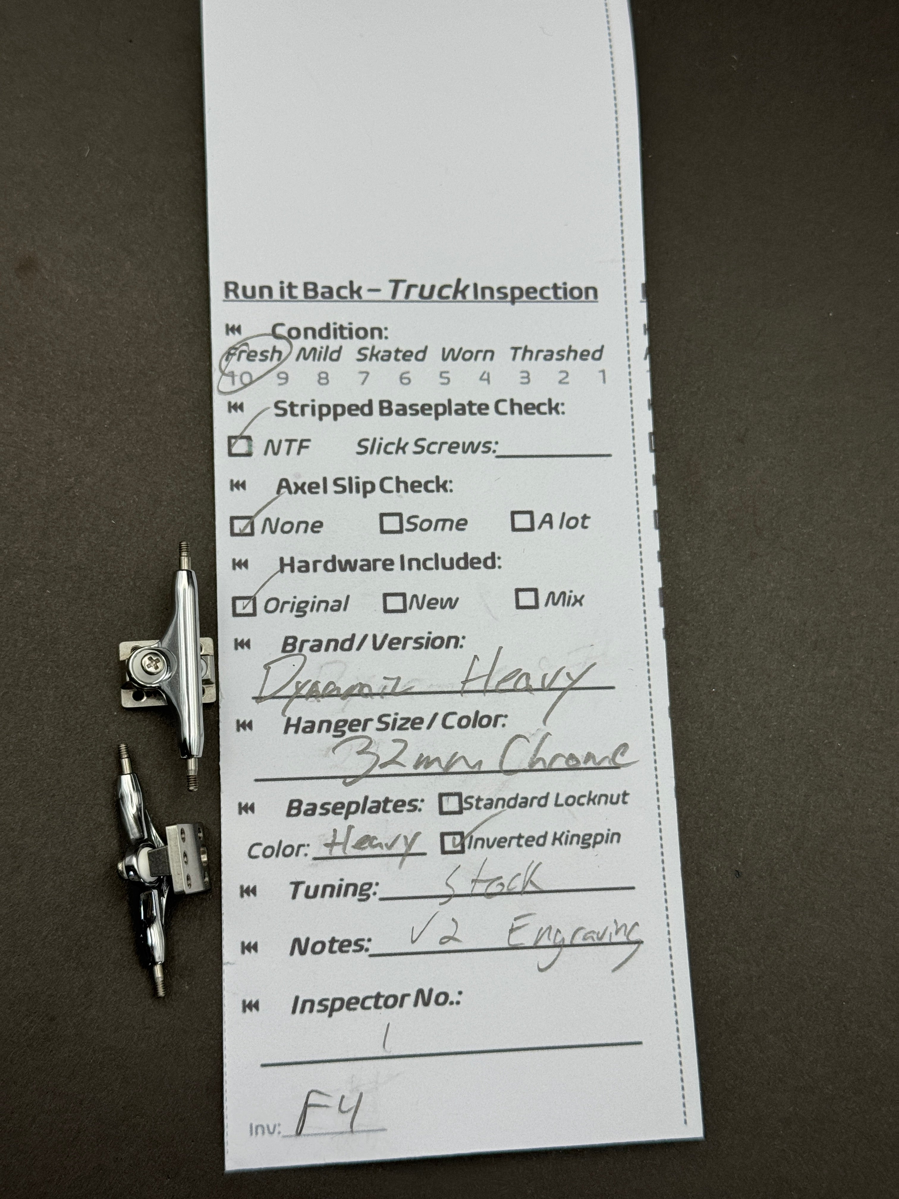Dynamic Heavy 32mm Chrome – Fresh – Inspection Card