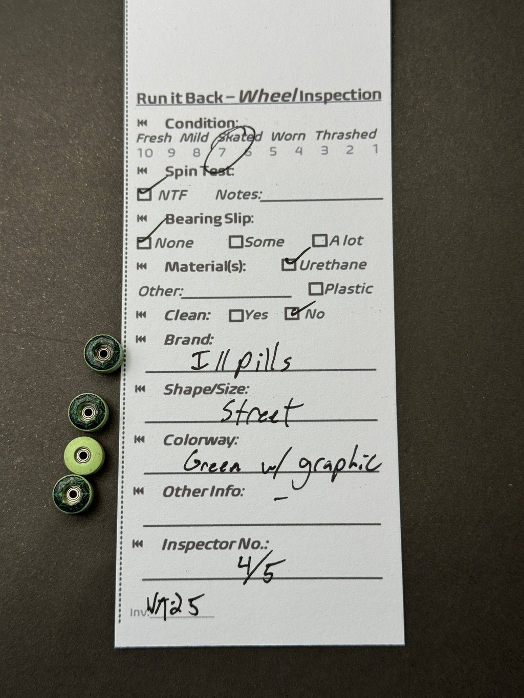 Ill Pills Street Green w/ Graphic inspection card