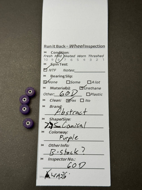Abstract 7.75mm Conical Purple inspection card
