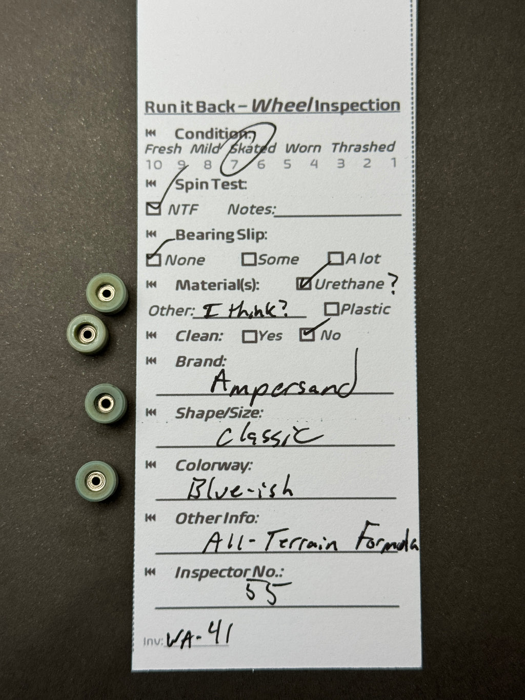 Ampersand Classic Blue-ish inspection card