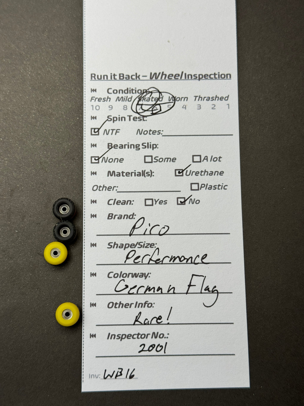 Pico Performance German Flag inspection card
