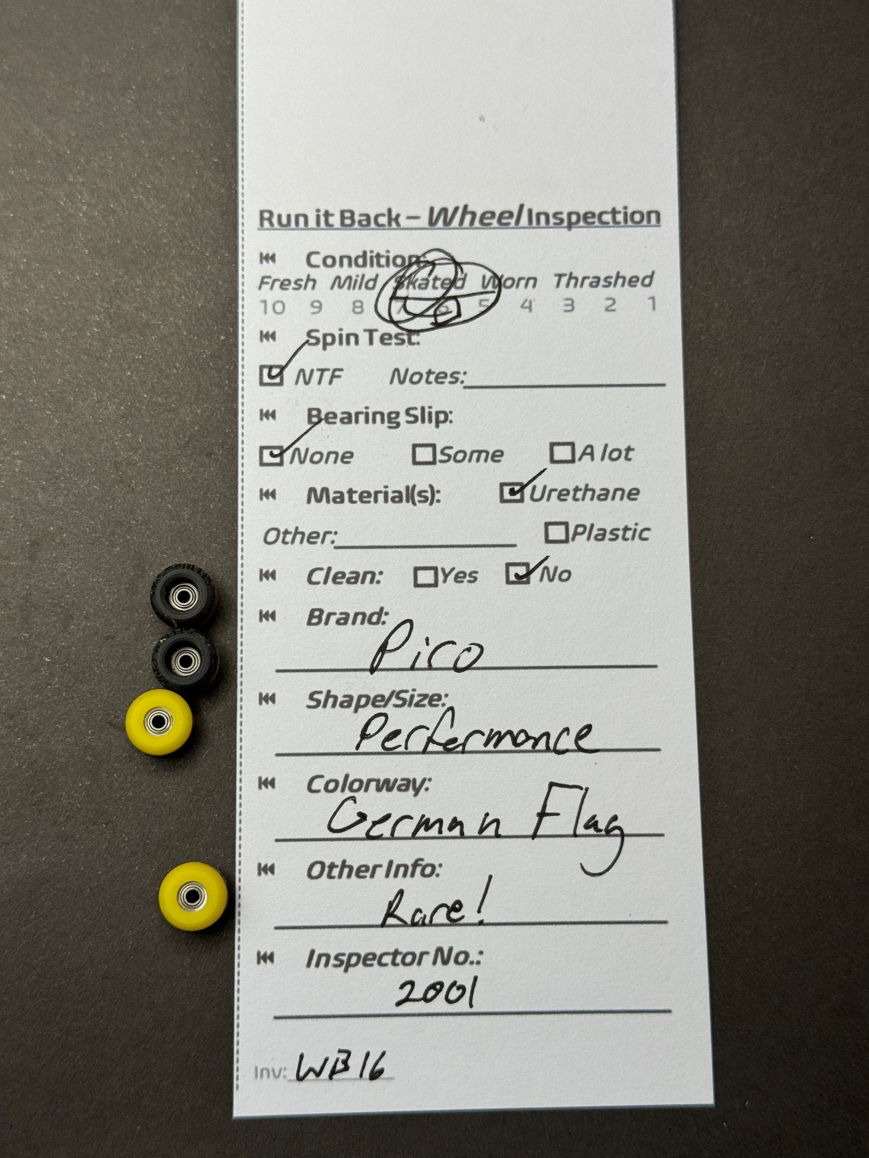 Pico Performance German Flag inspection card