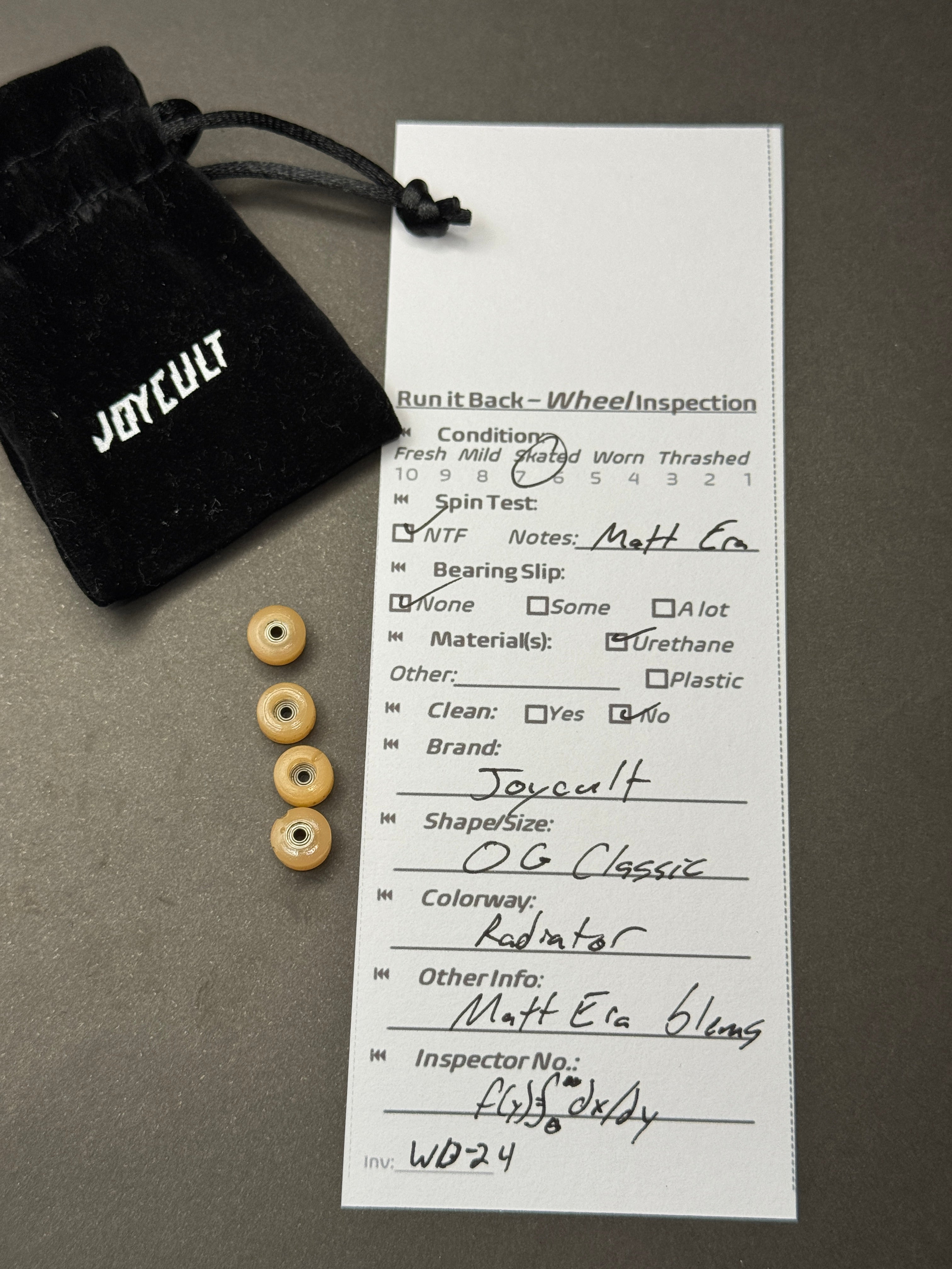 Joycult OG Classic Radiator inspection card