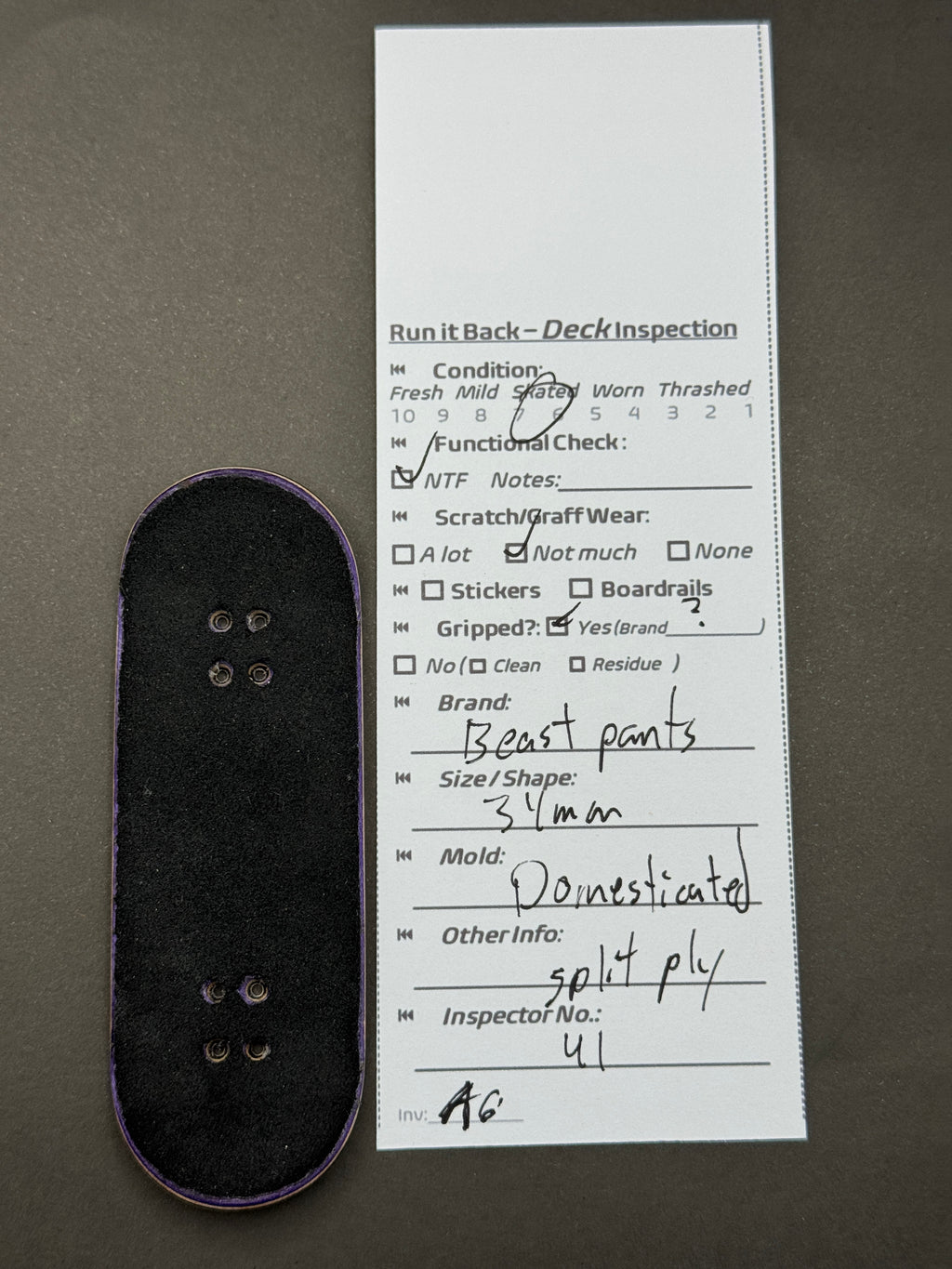 Beast Pants 34mm Domesticated - Skated - inspection card
