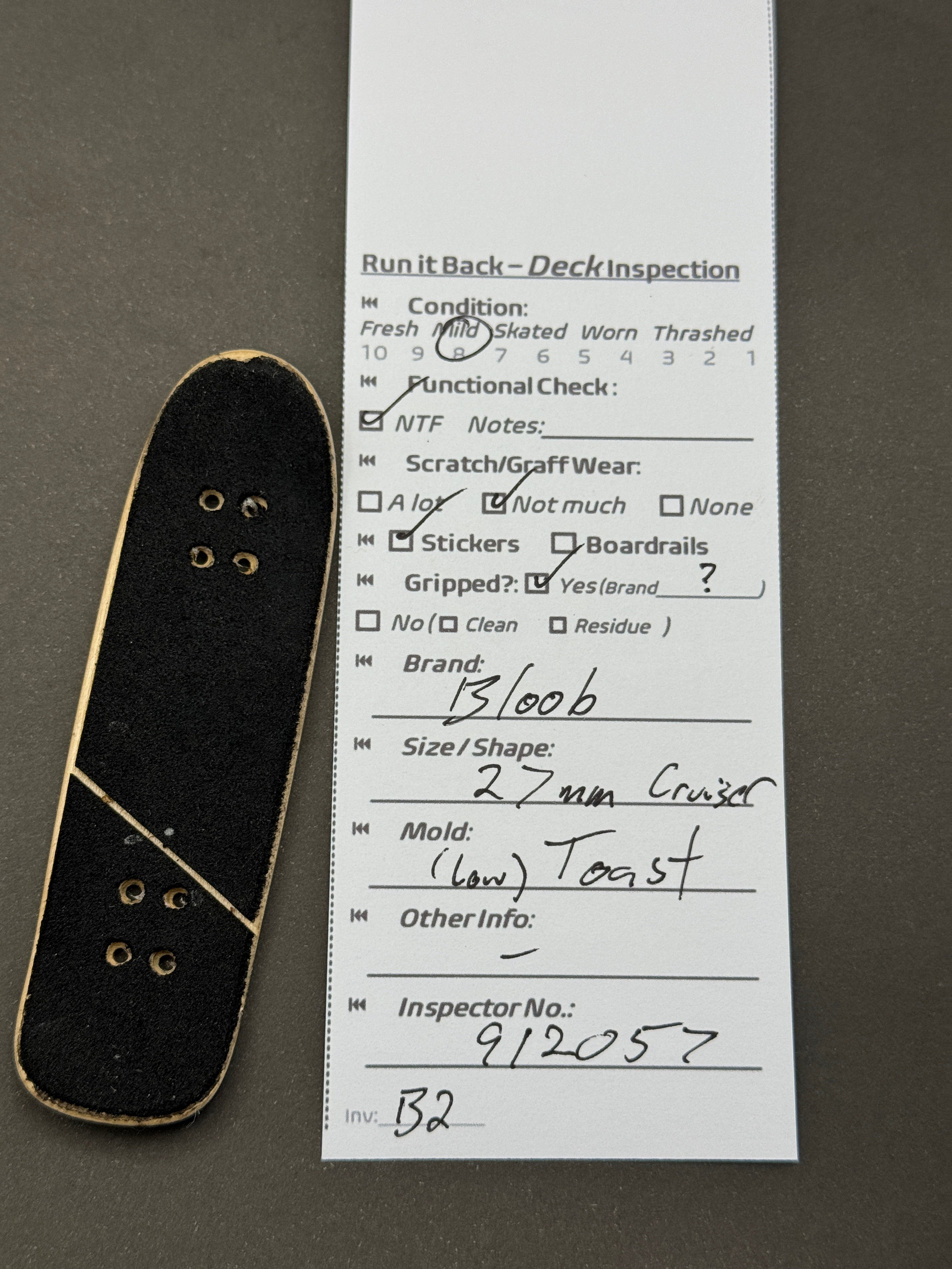 Bloob 27mm Cruiser Low Toast - Mild - inspection card