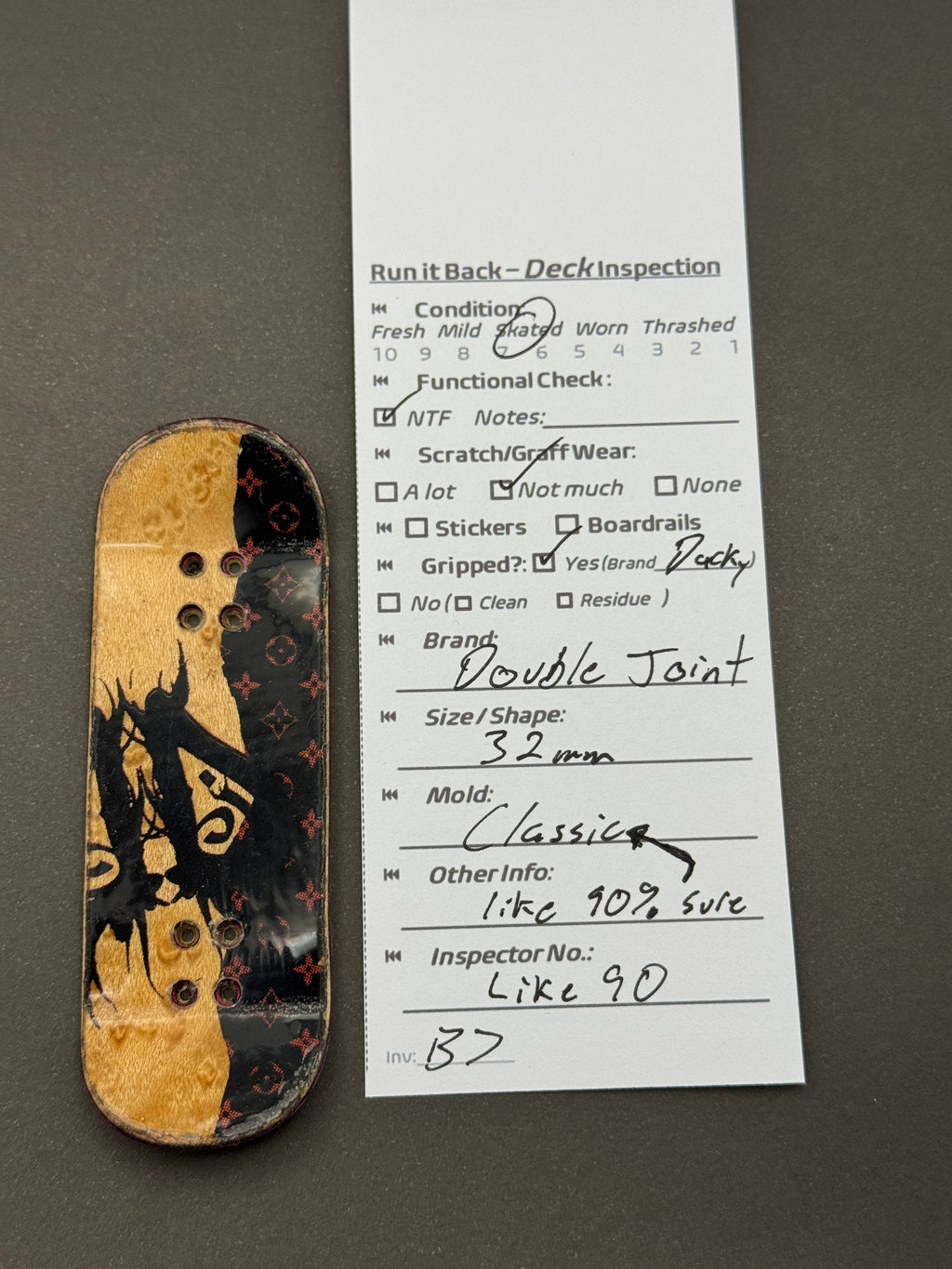 Double Joint 32mm Classic - Skated - inspection card