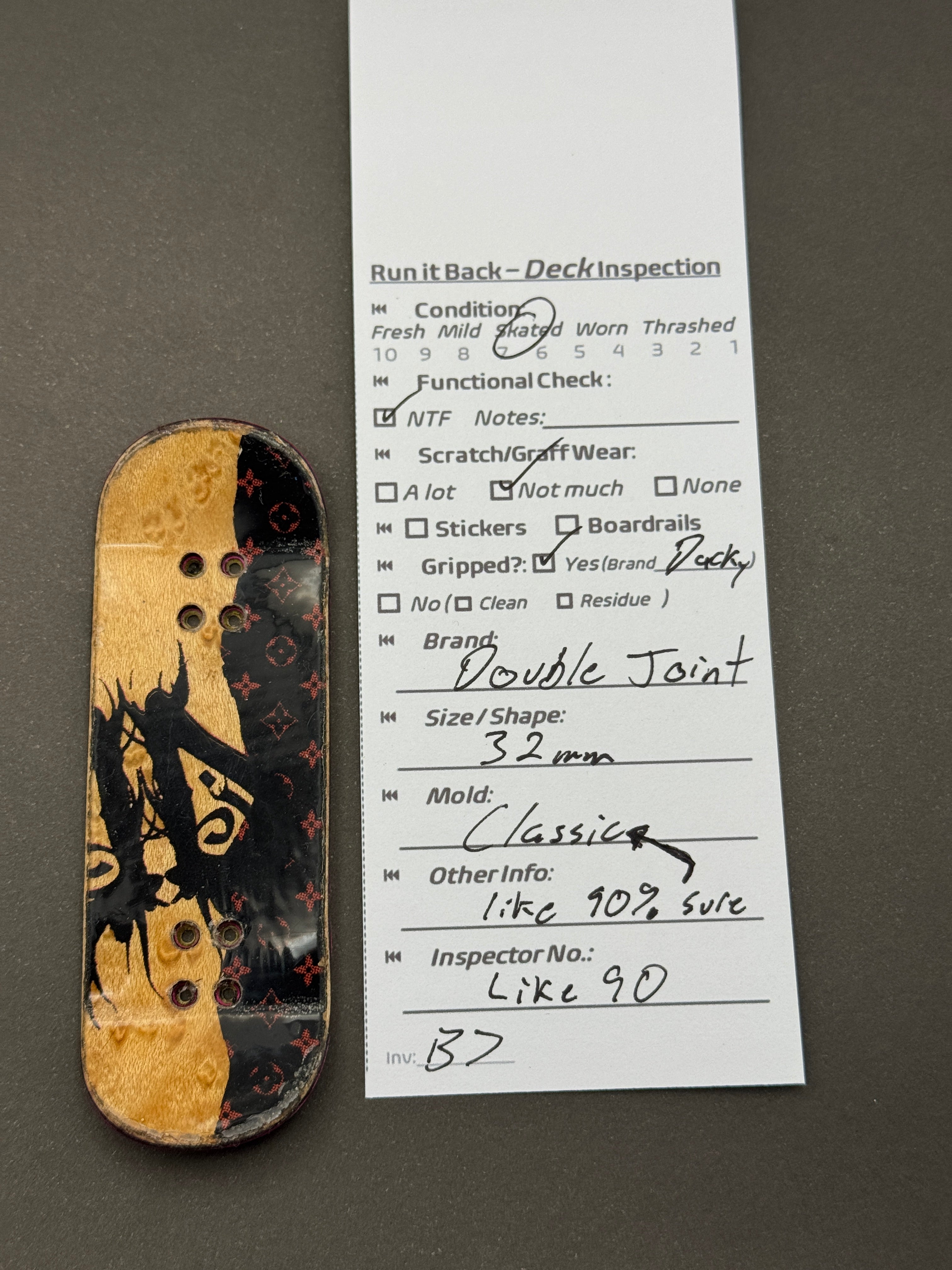 Double Joint 32mm Classic - Skated - inspection card