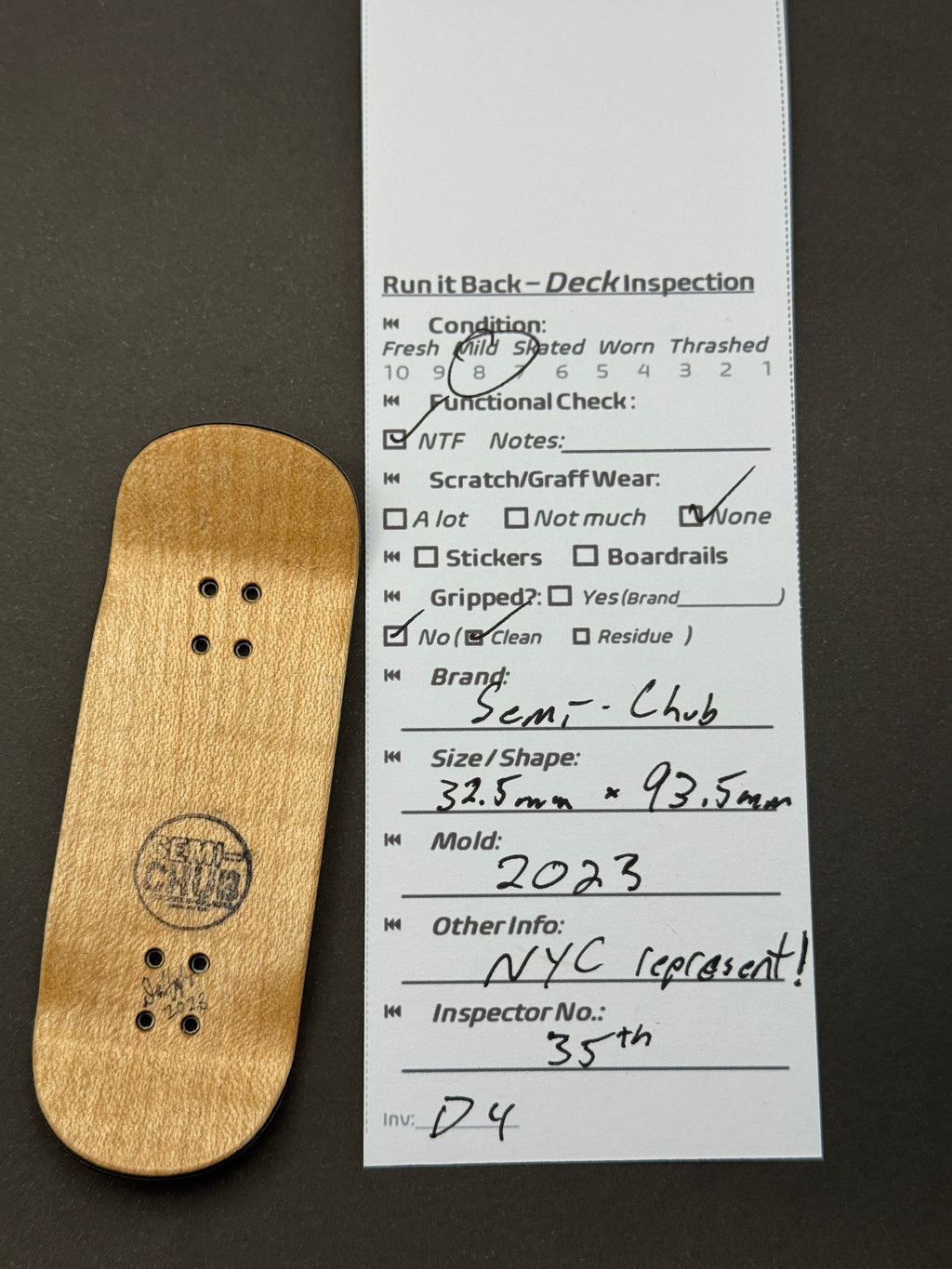 Semi-Chub 32.5mm 2023 - Mild - inspection card