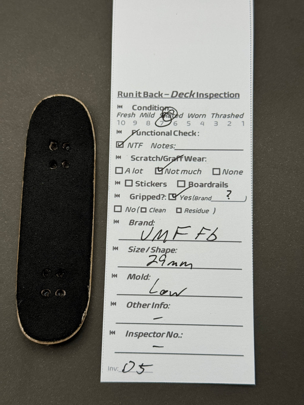 JMF FB 29mm Low - Skated - inspection card