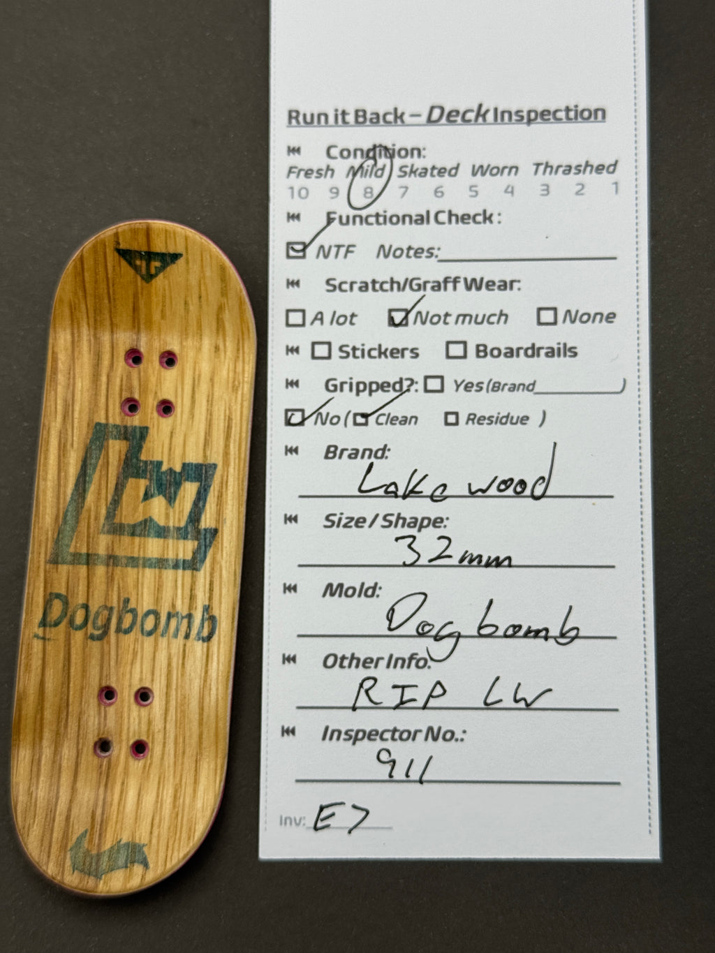 Lakewood 32mm Dogbomb - Mild - inspection card