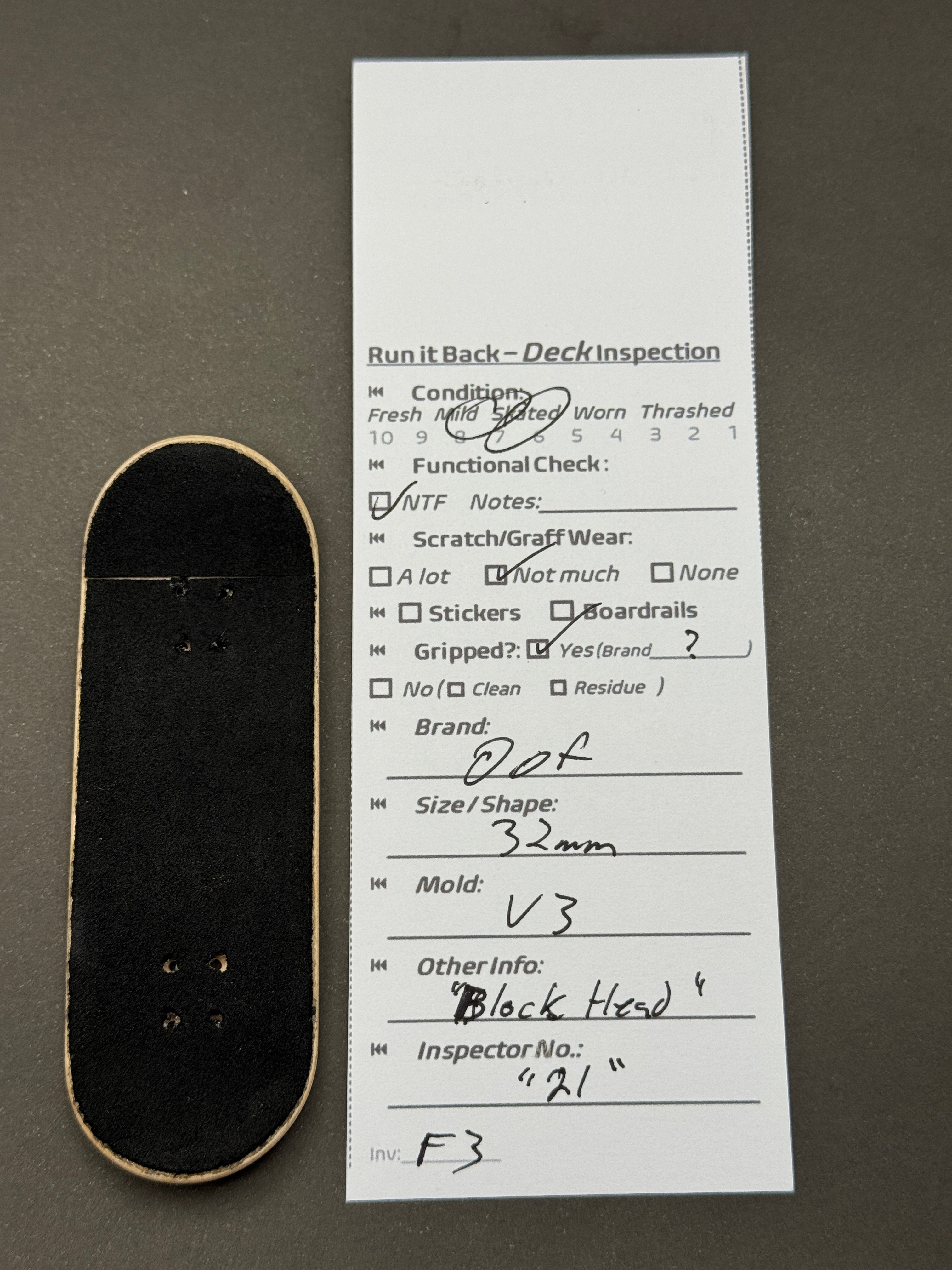 OOF 32mm V3 - Skated - inspection card