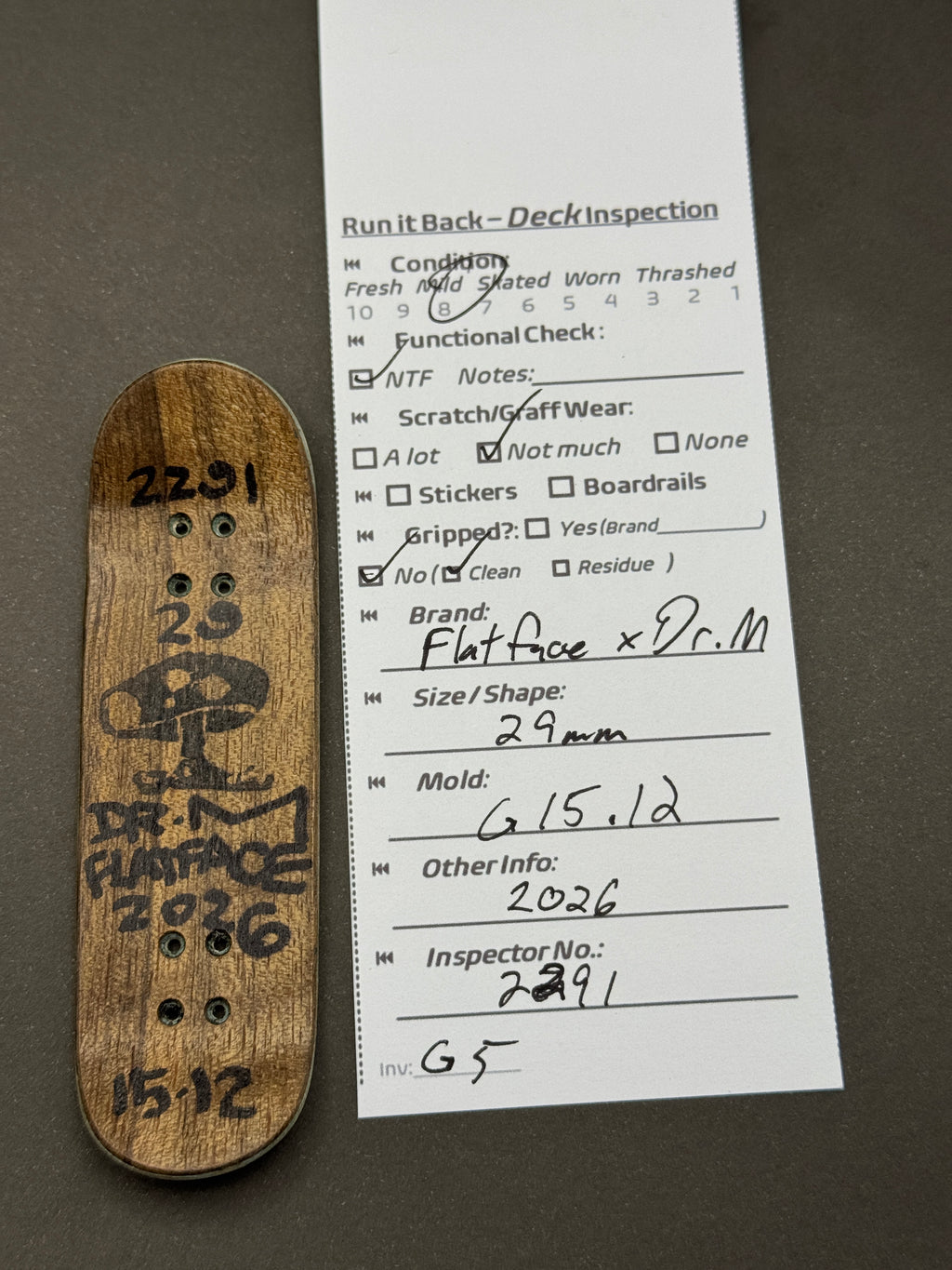 Flatface x Dr.M 29mm G15.12 - Mild - inspection card