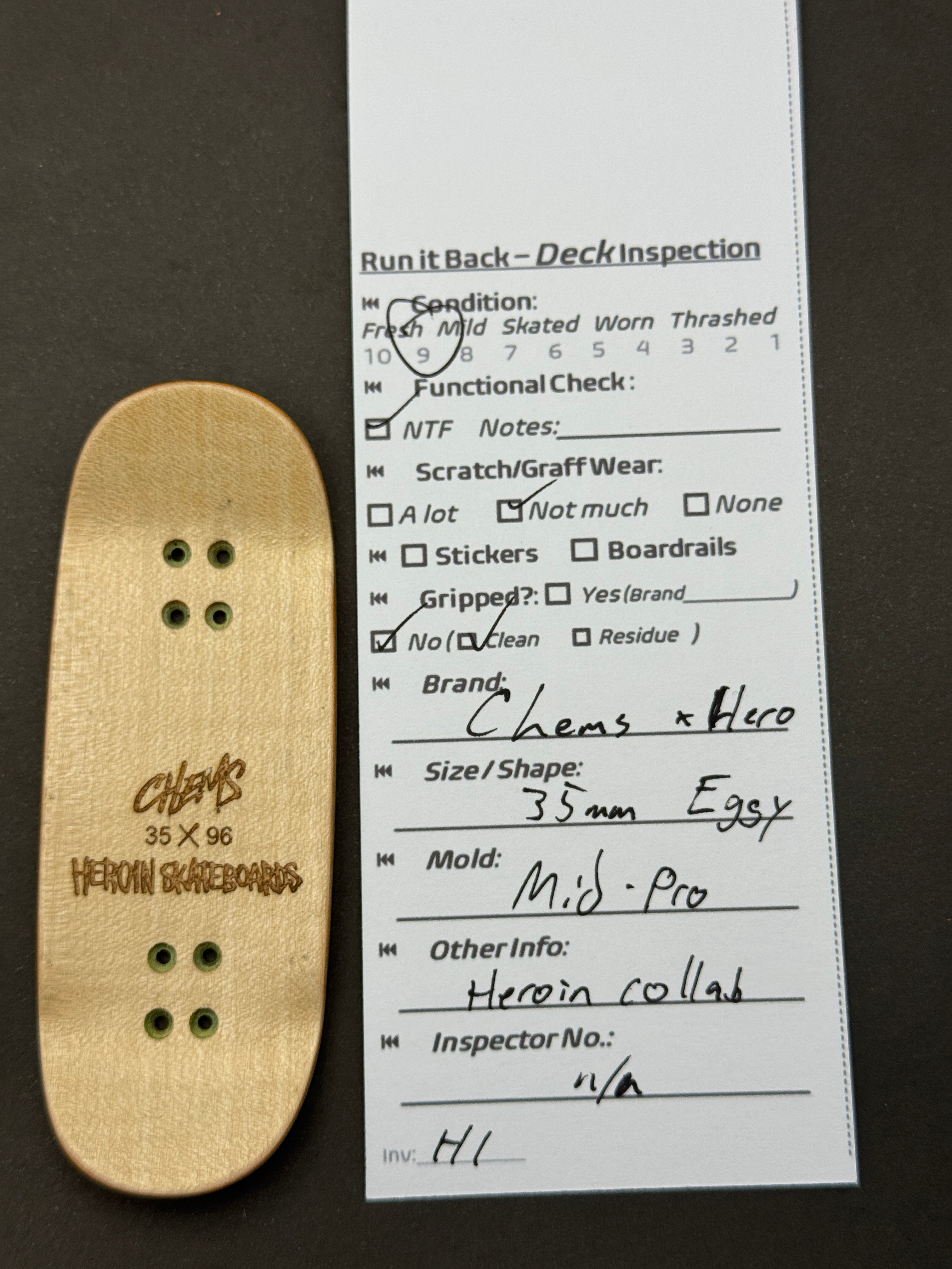 Chems x Hero 35mm Egsy Mid-Pro - Mild - inspection card