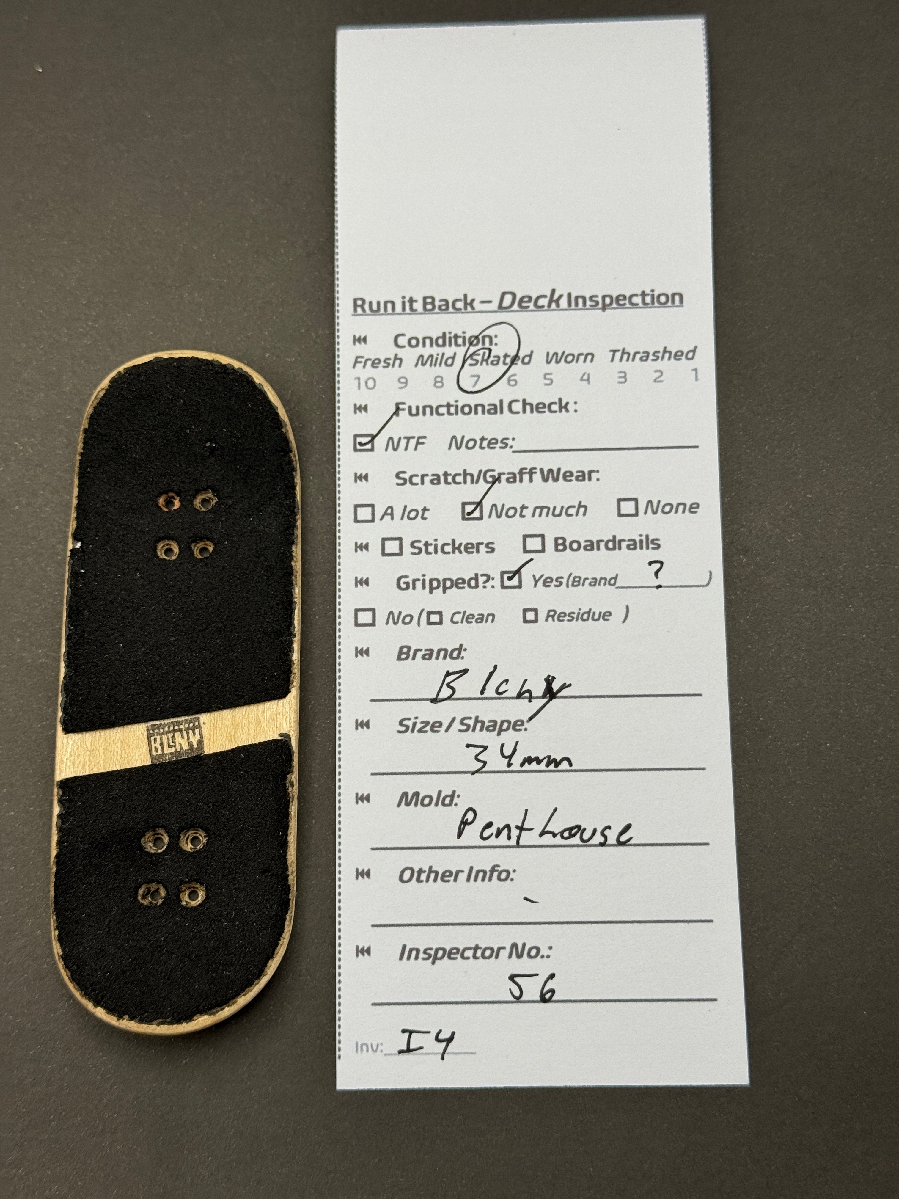 Bleny 34mm Penthouse - Skated - inspection card