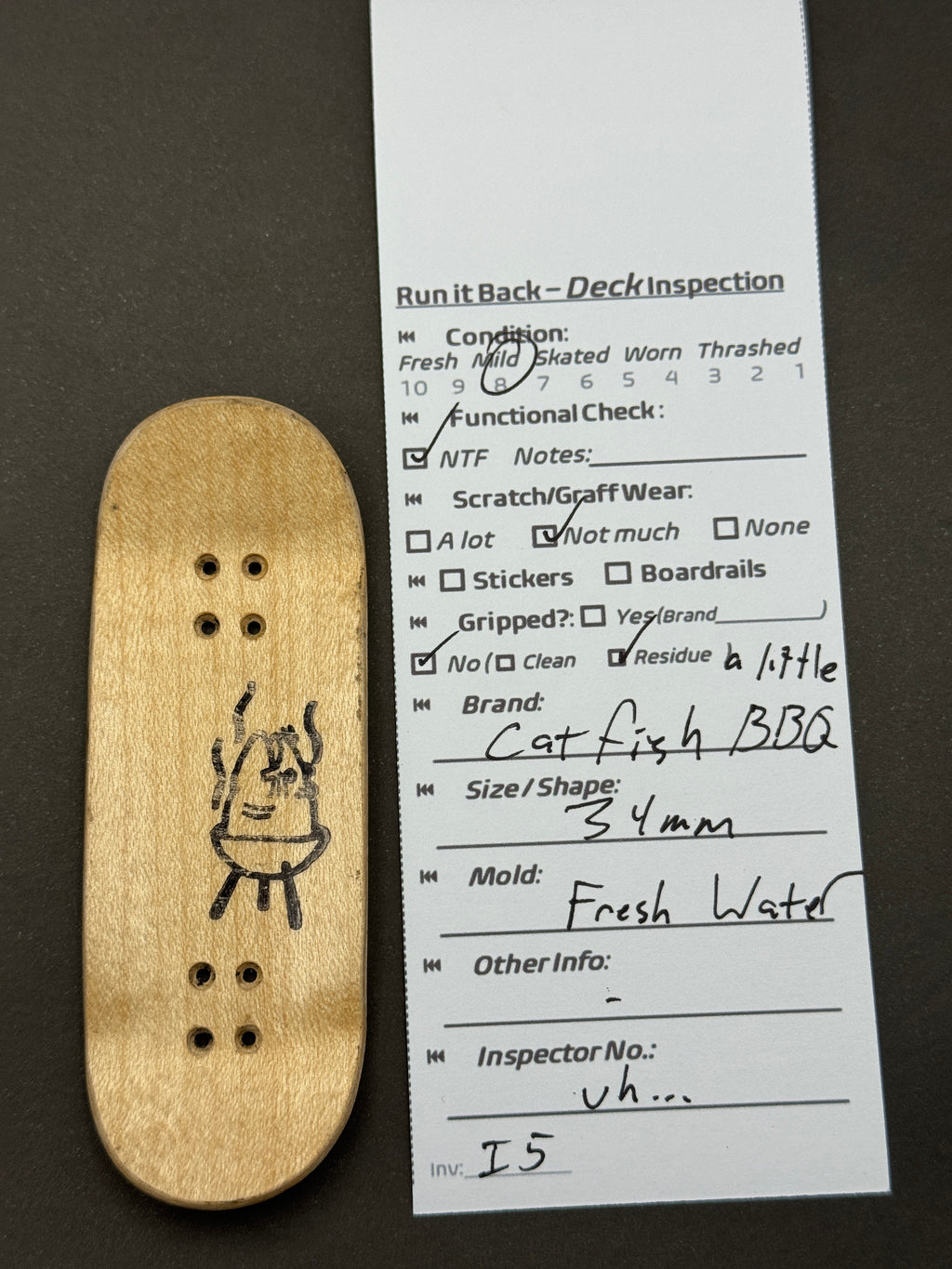 Catfish BBQ 34mm Fresh Water - Mild - inspection card