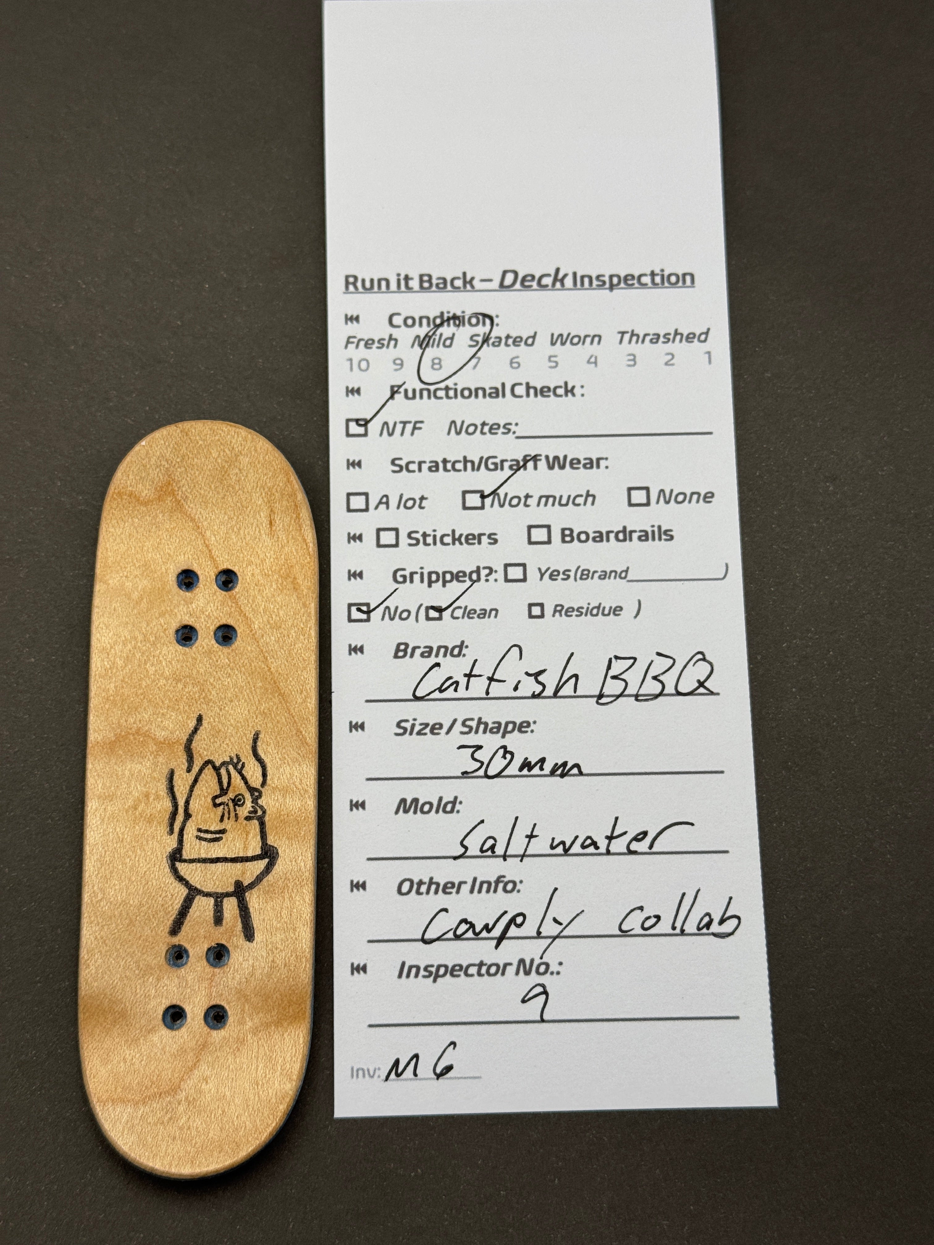 Catfish BBQ 30mm Saltwater Cowply Collab - Mild - inspection card