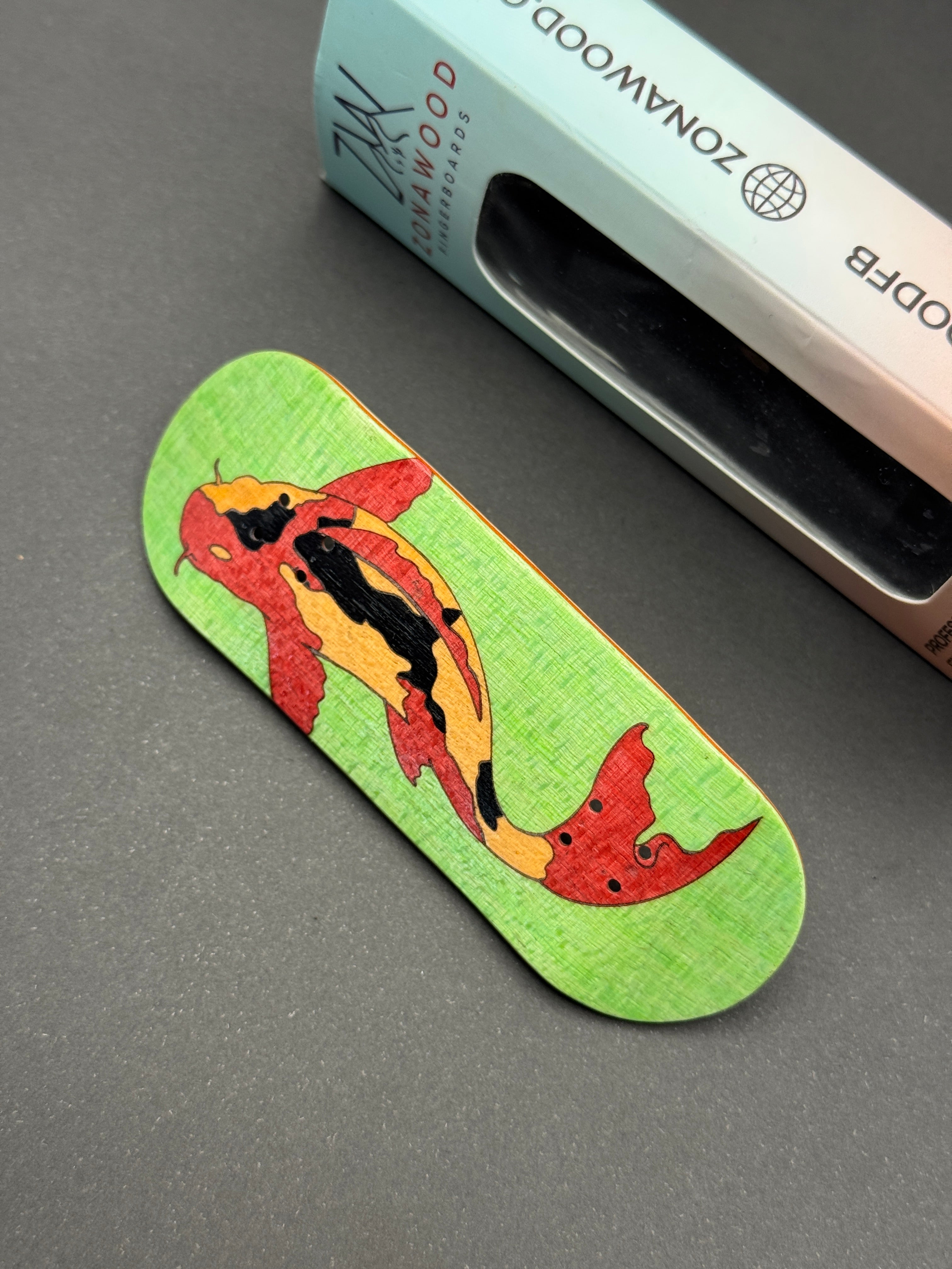 Zonawood 34mm Prickly Split-Ply Koi - Fresh - koi graphic side with original box