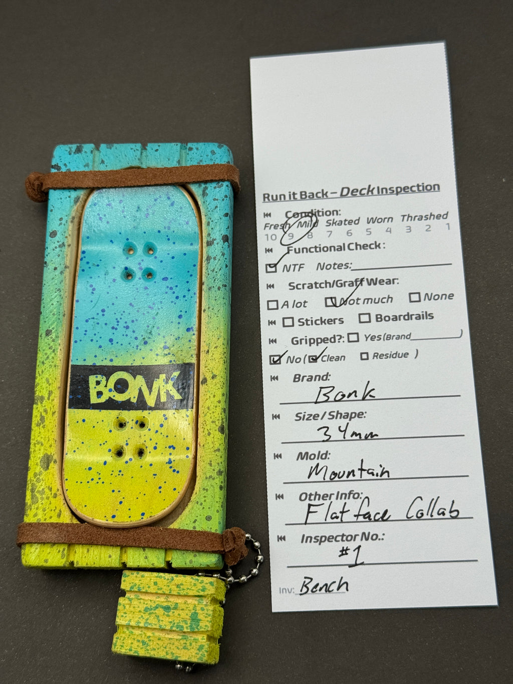 Bonk 34mm Mountain Flatface Collab - Fresh - inspection card