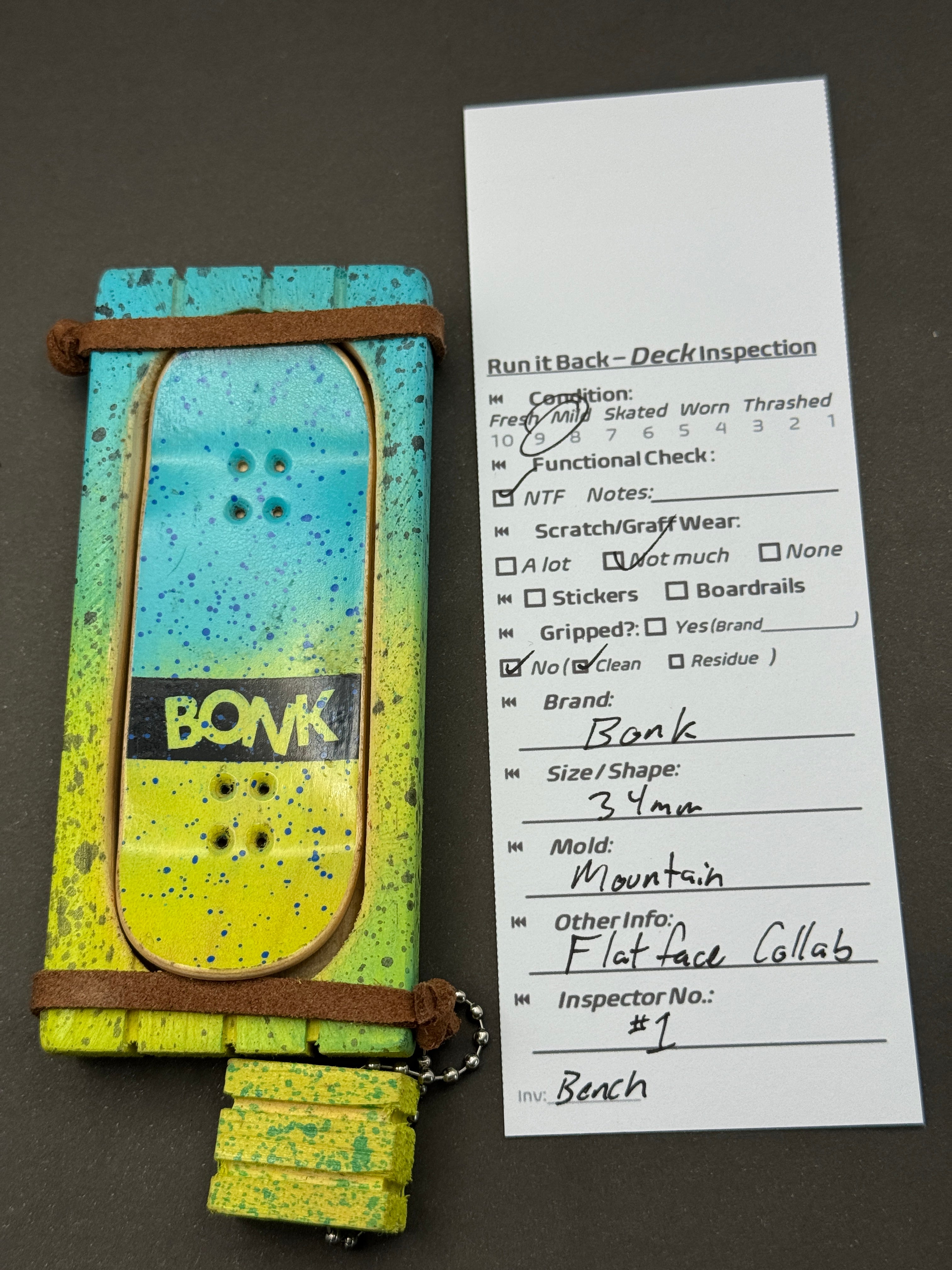 Bonk 34mm Mountain Flatface Collab - Fresh - inspection card