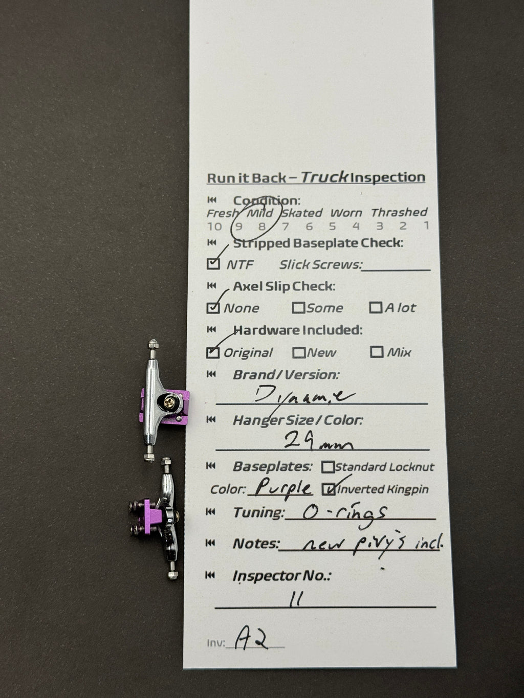 Dynamic 29mm Polished / Purple trucks – product photo