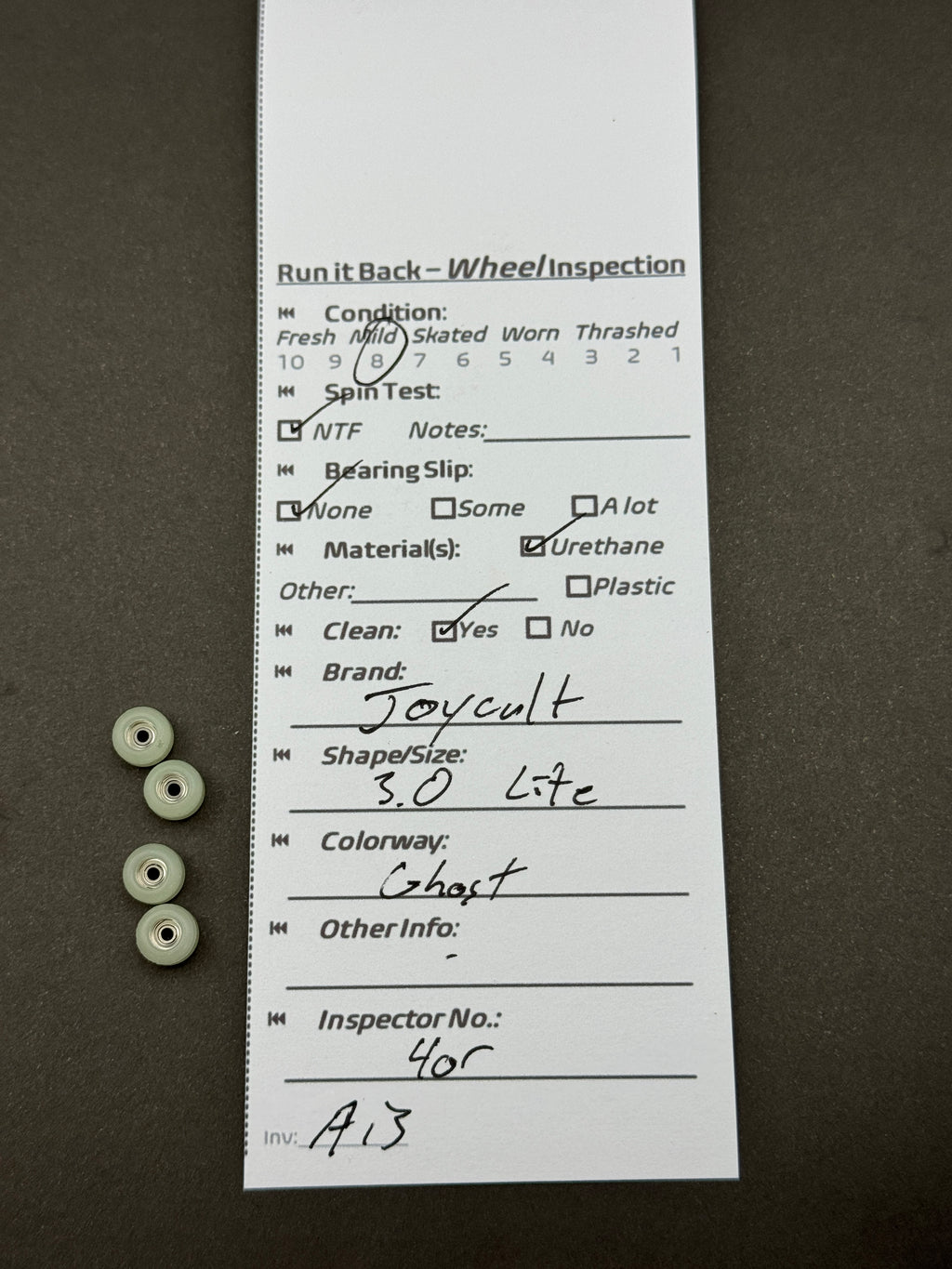 Joycult 3.0 Lite Ghost – Run it Back inspection card