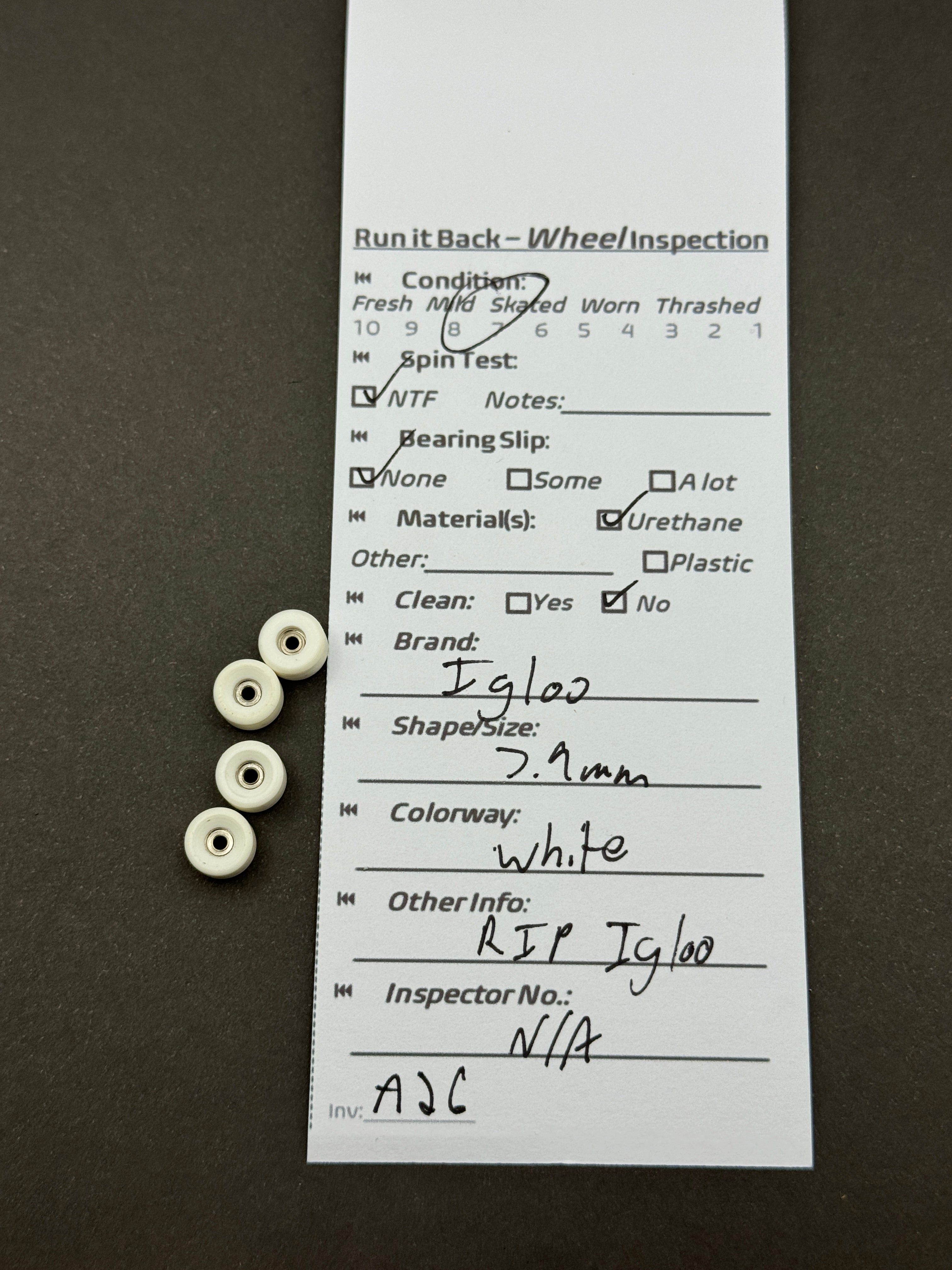Igloo 7.9mm White – Run it Back inspection card
